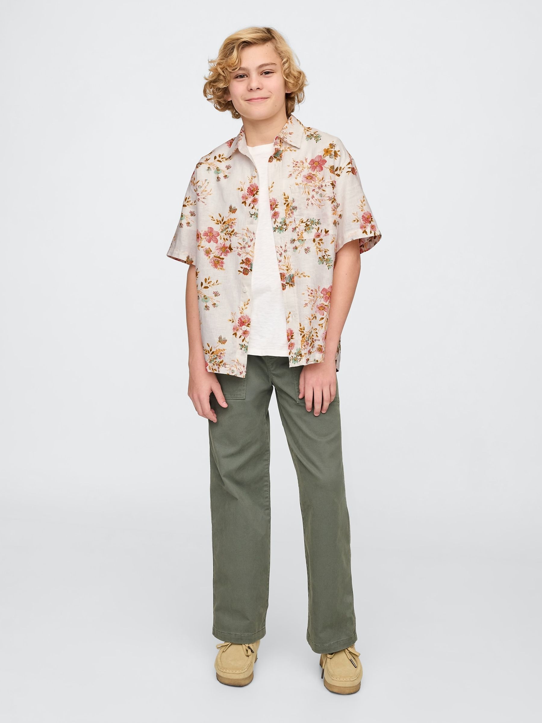 Cream Poplin Shirt (4-13yrs) - Image 3 of 5