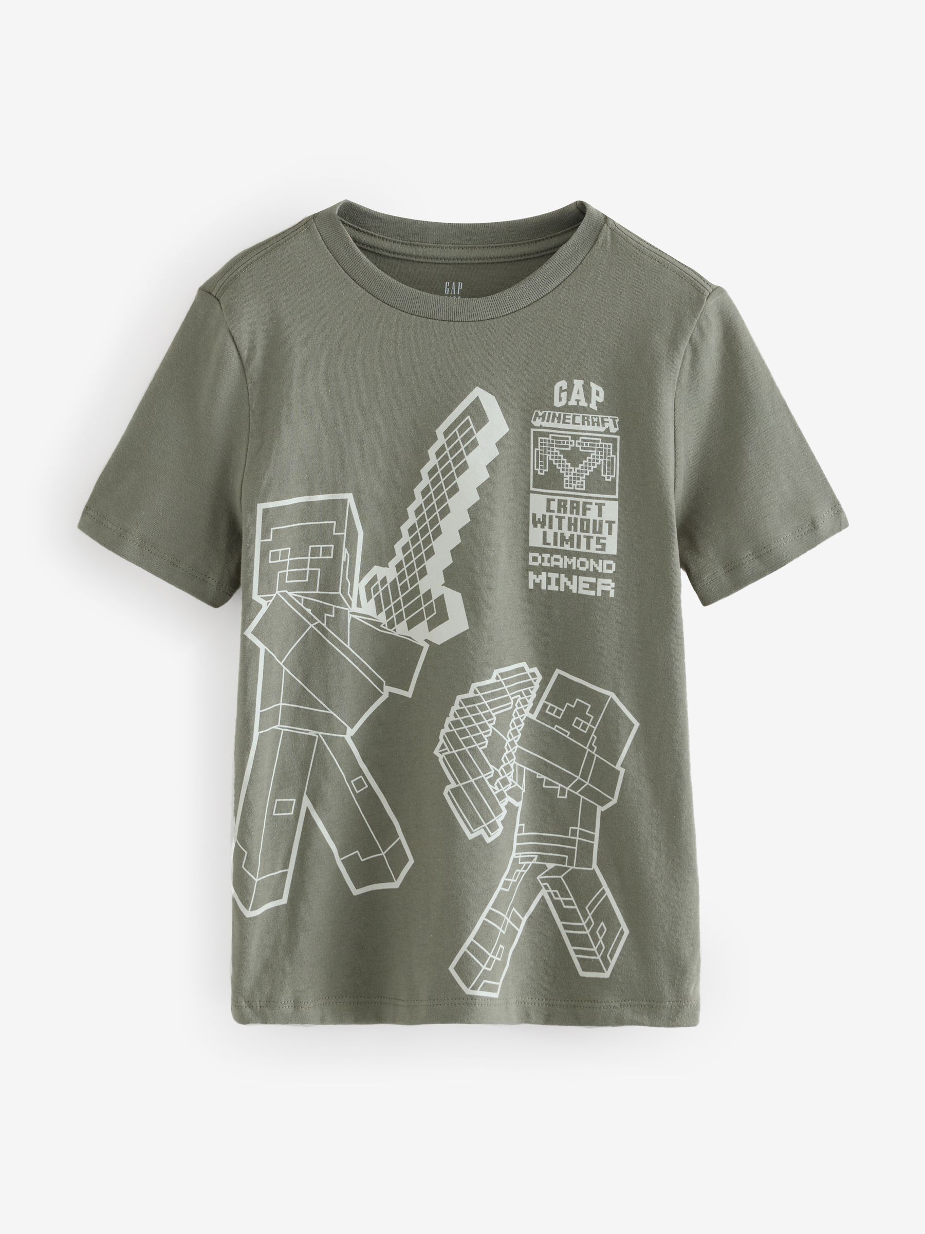 Grey Minecraft Graphic T-Shirt (4-13yrs) - Image 1 of 4