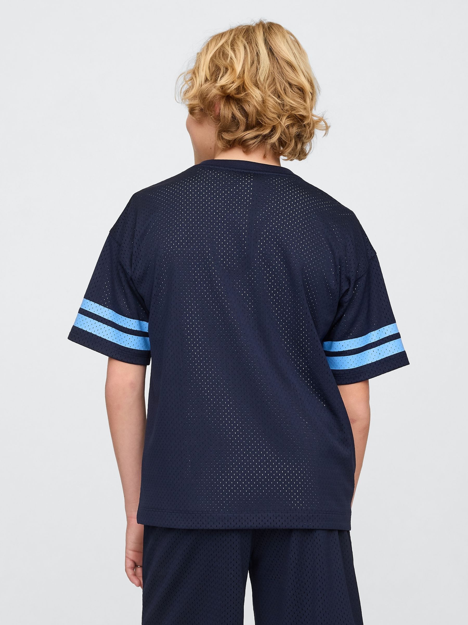 Navy Blue Tech Mesh Jersey T-Shirt (4-13yrs) - Image 2 of 6