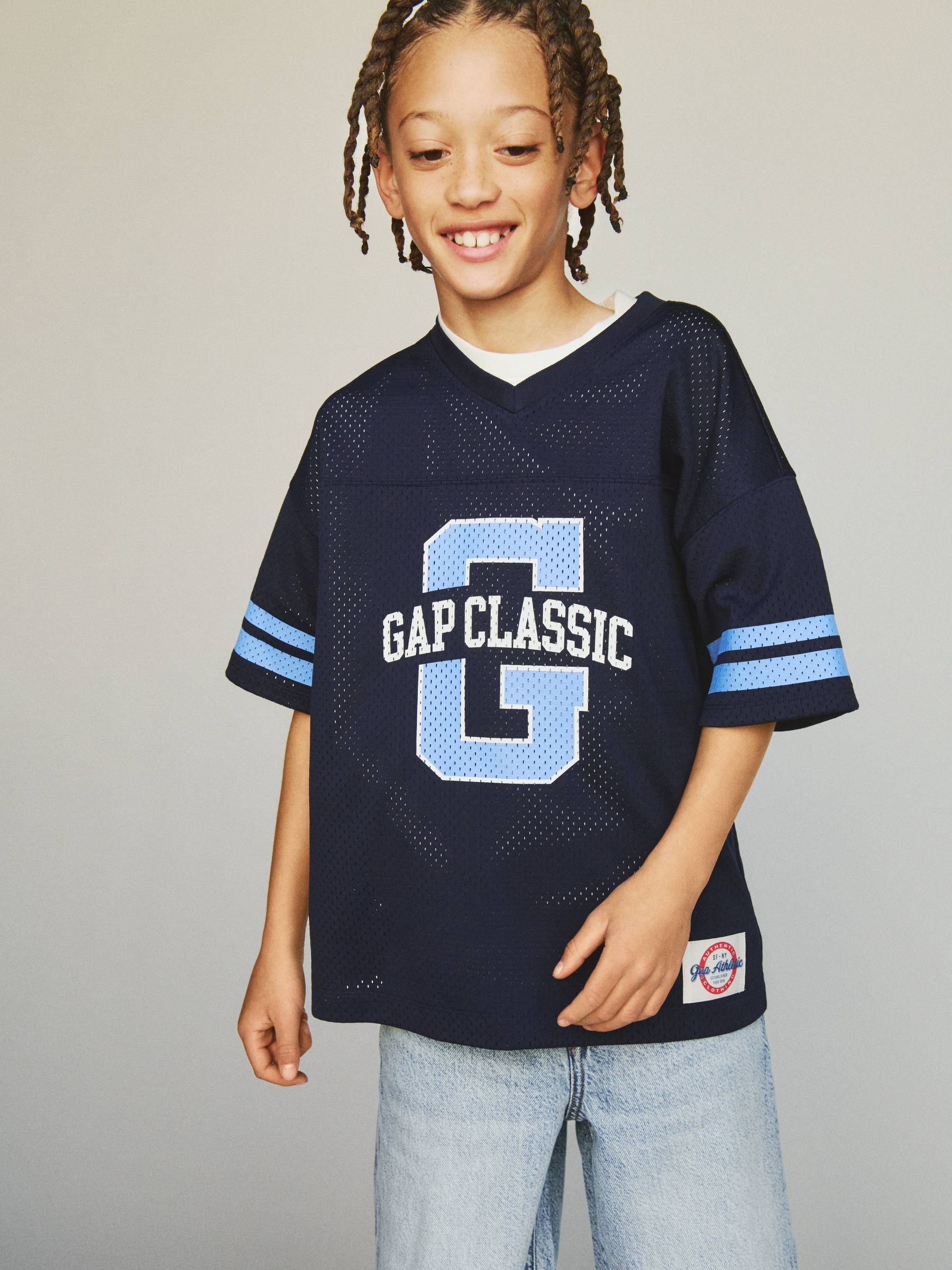 Navy Blue Tech Mesh Jersey T-Shirt (4-13yrs) - Image 4 of 6