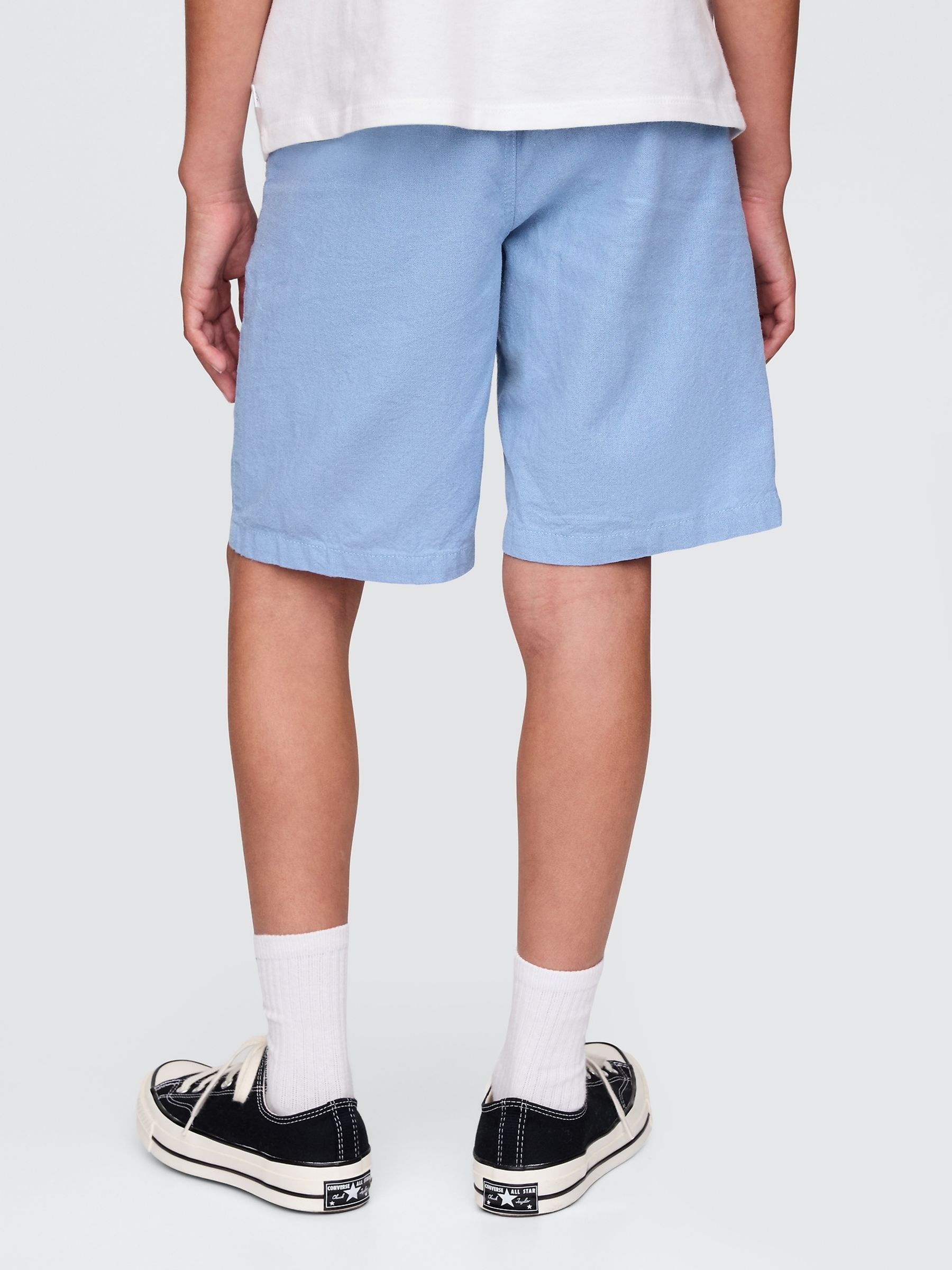 Blue Linen-Cotton Shorts (4-13yrs) - Image 2 of 5