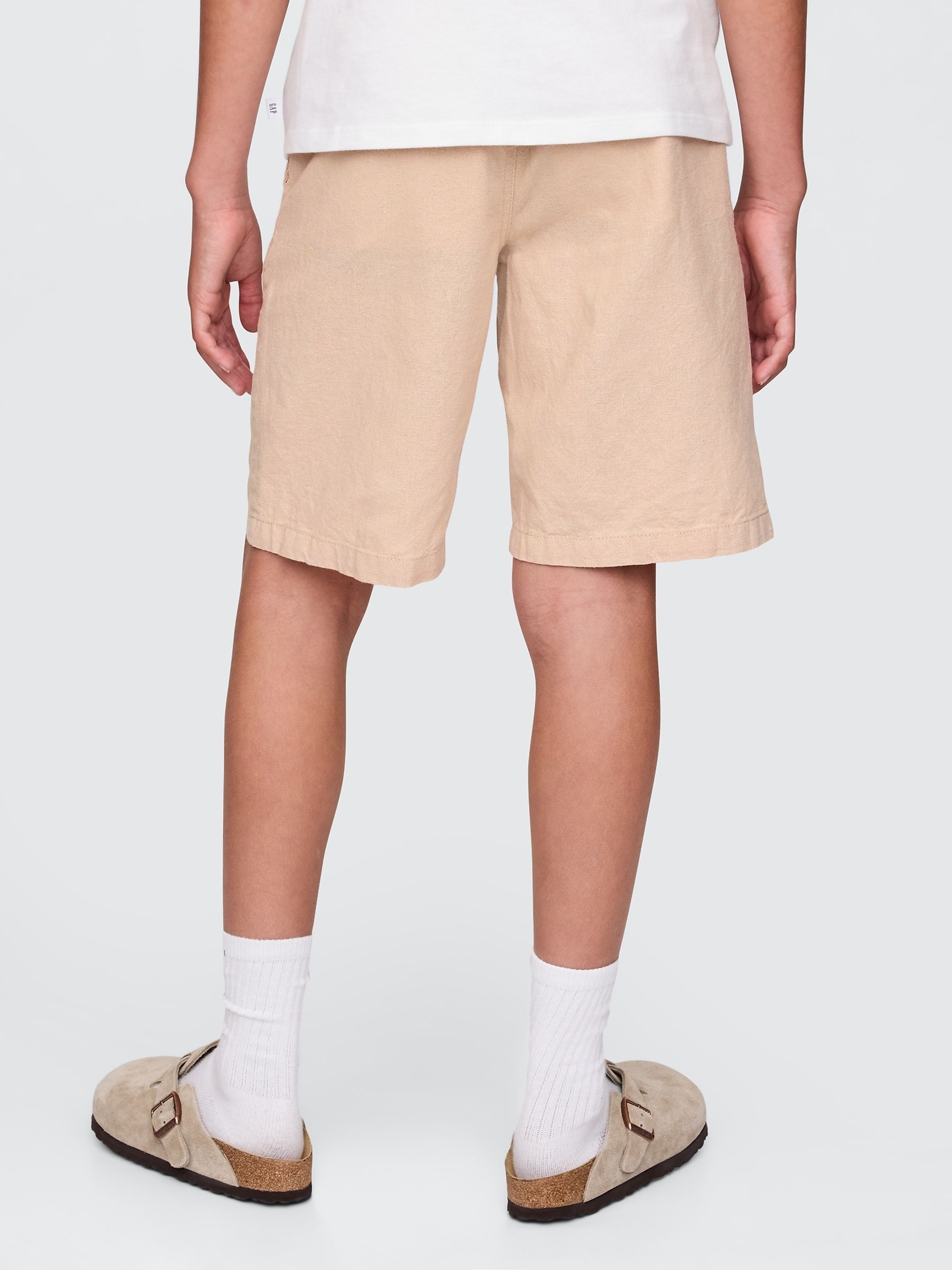 Beige Linen-Cotton Shorts (4-13yrs) - Image 2 of 5