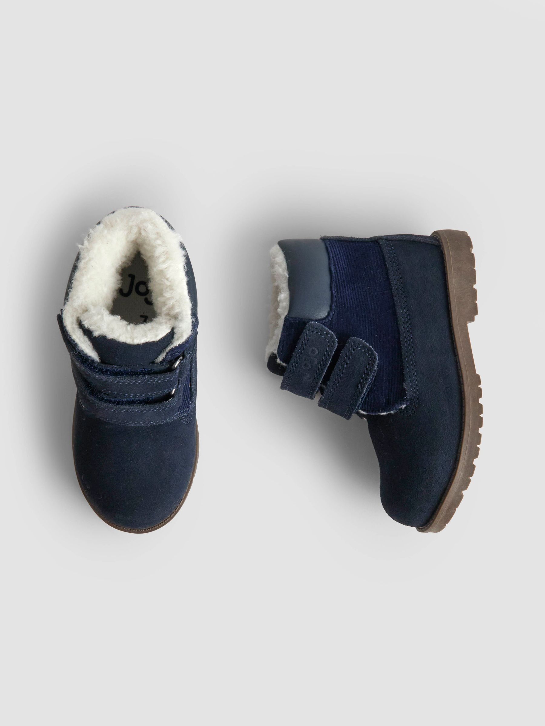 Navy Double Strap Cosy Lined Boots - Image 4 of 4