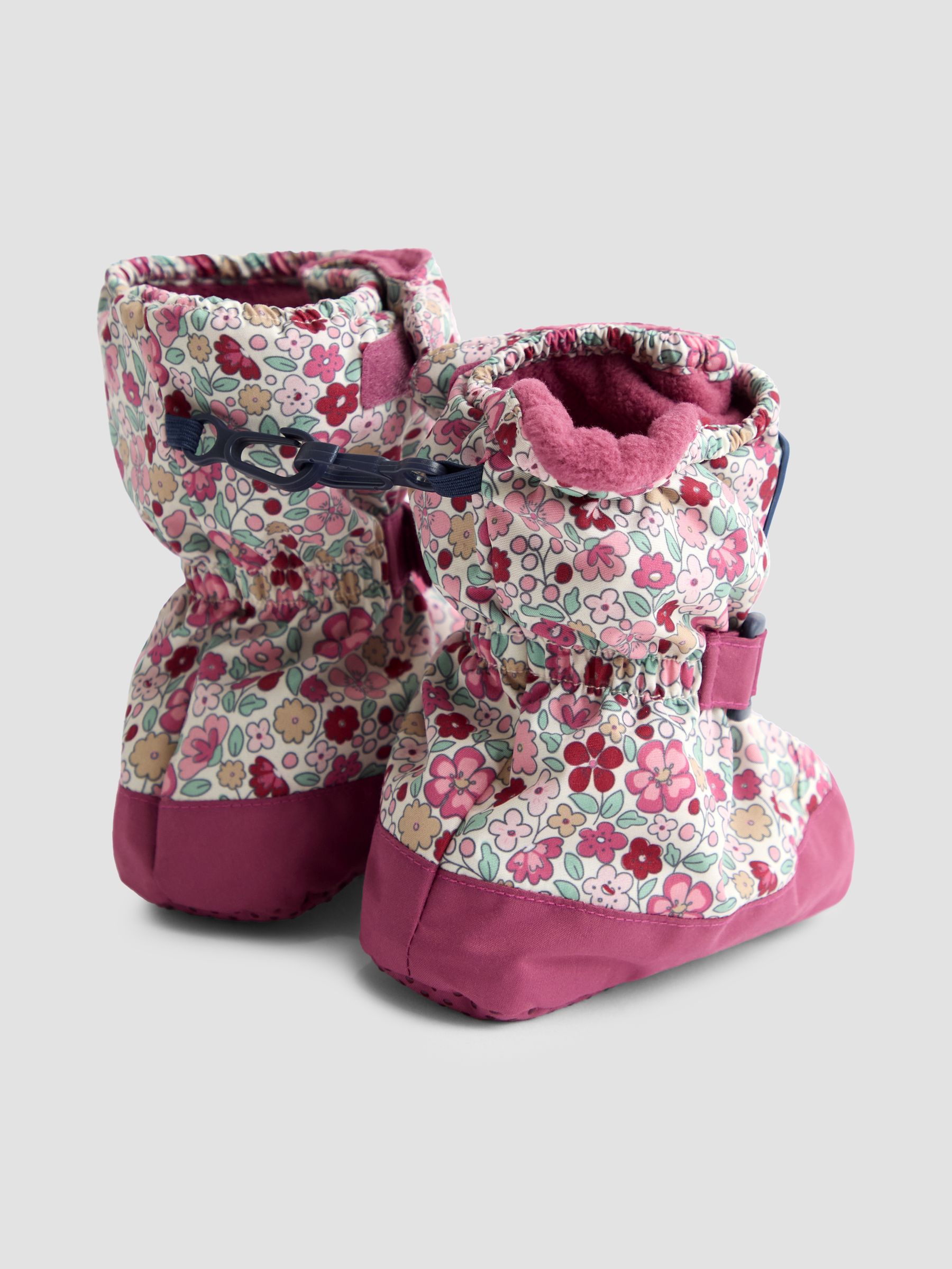 Pink Ditsy Fleece Lined Booties - Image 2 of 4