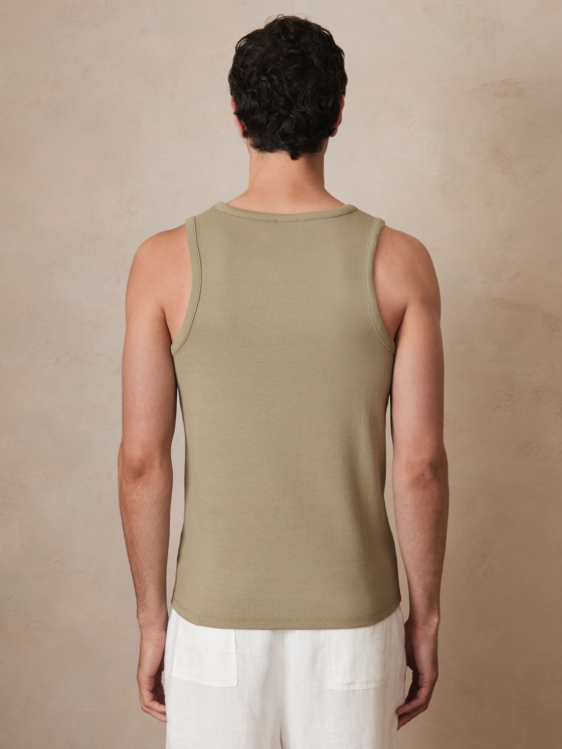 Reiss | Ché Logo-Embroidered Vest in Sage Green - Image 5 of 6