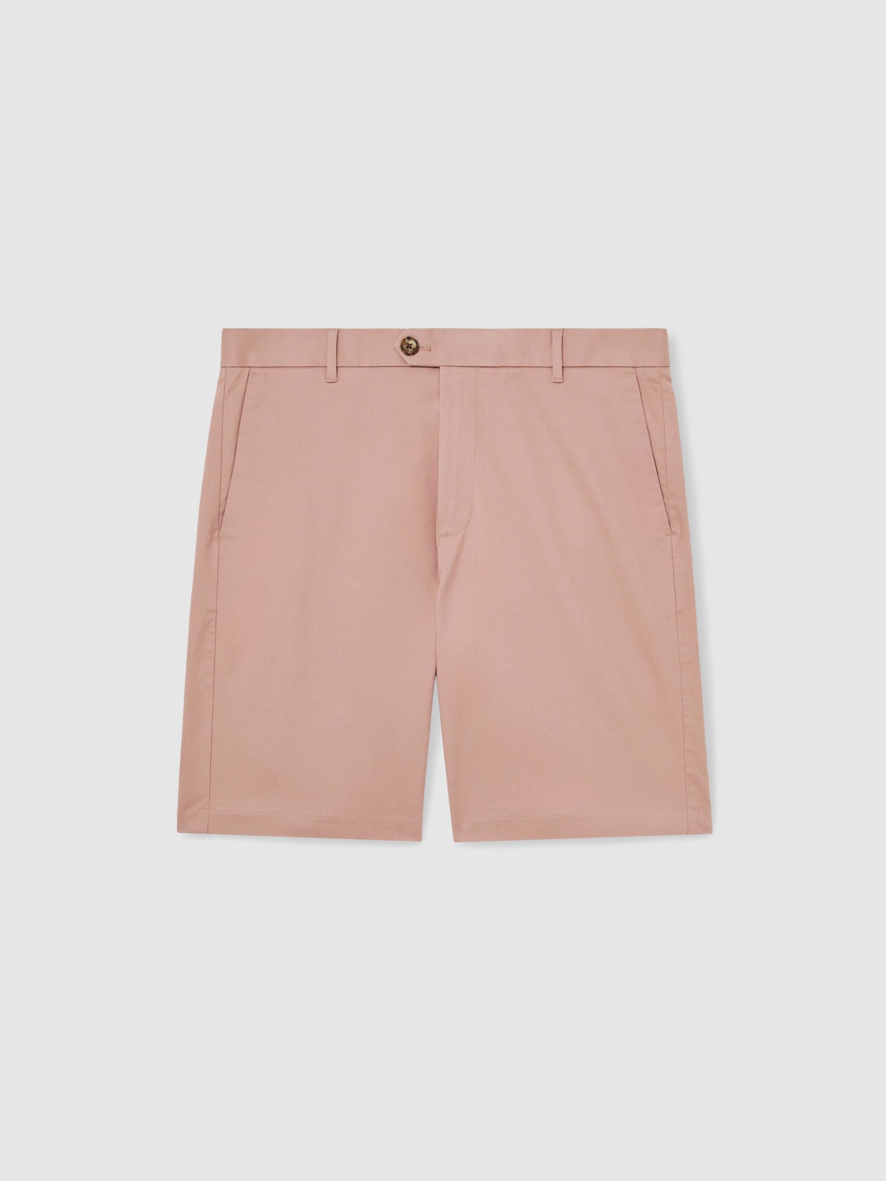Cotton Chino Shorts with Stretch in Rose Pink - Image 2 of 6