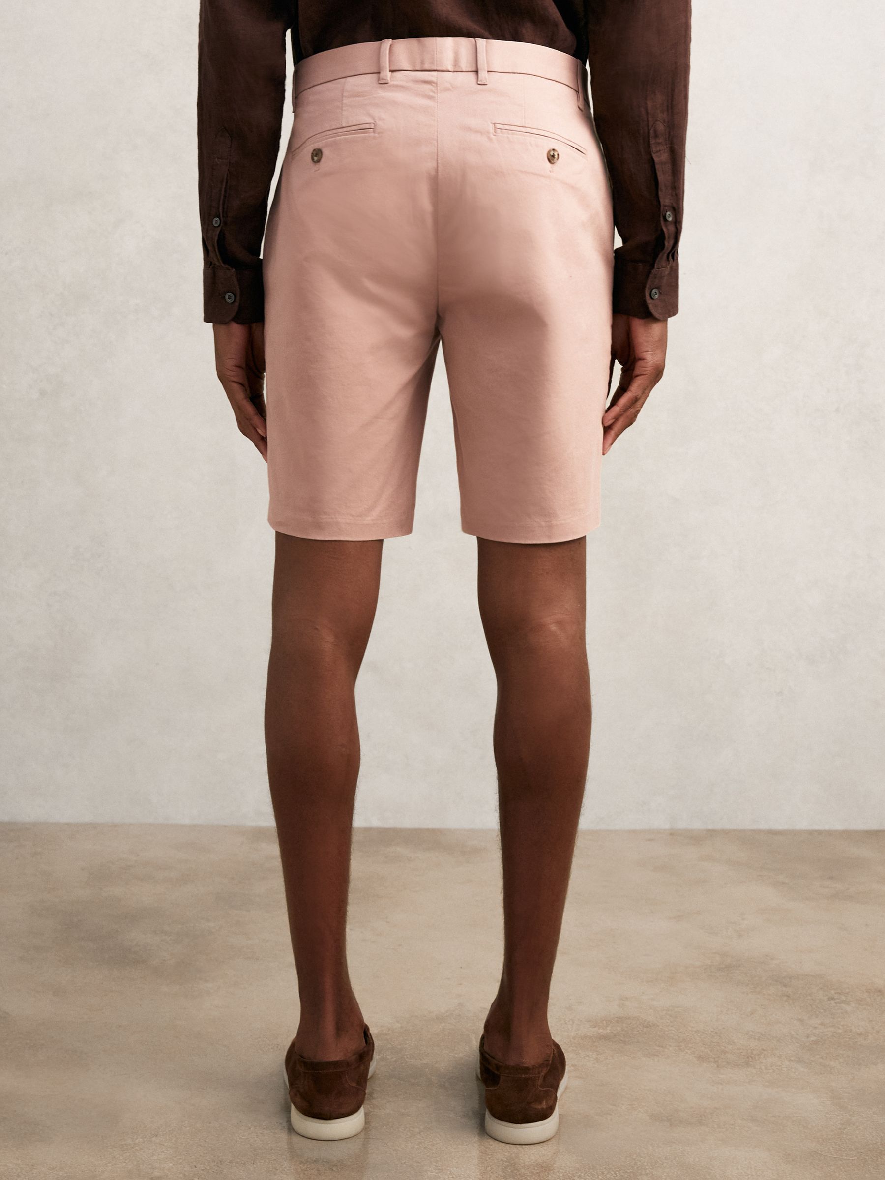 Modern Fit Cotton Blend Chino Shorts in Rose Pink - image 4
