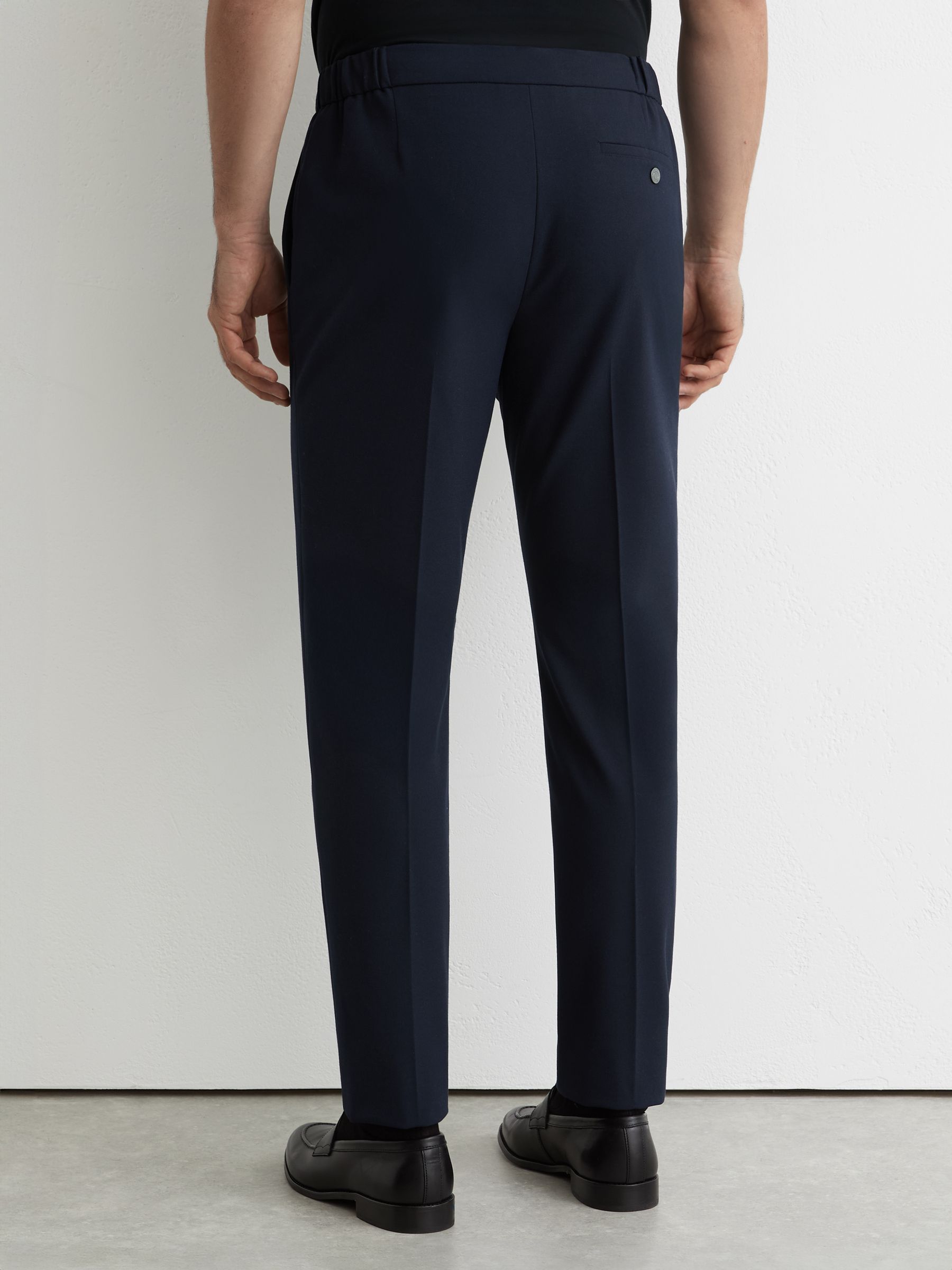 Stretch Slim-Fit Drawstring Trousers in Navy - image 5