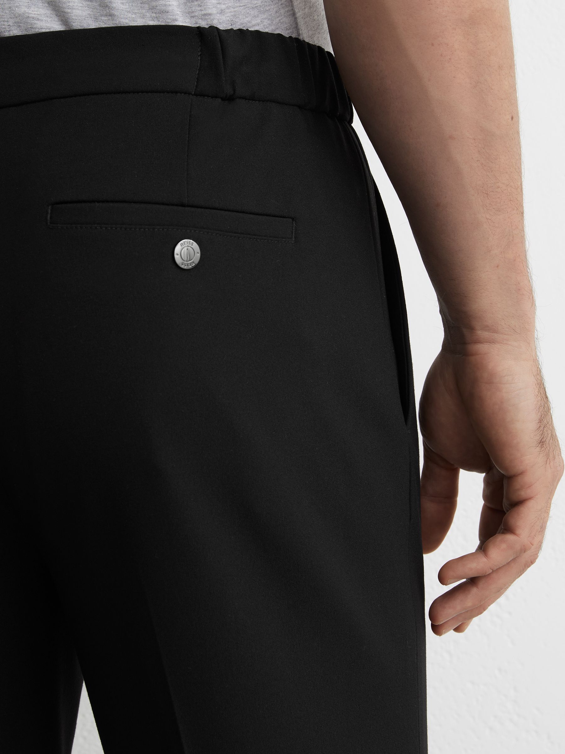 Stretch Slim-Fit Drawstring Trousers in Black - image 5