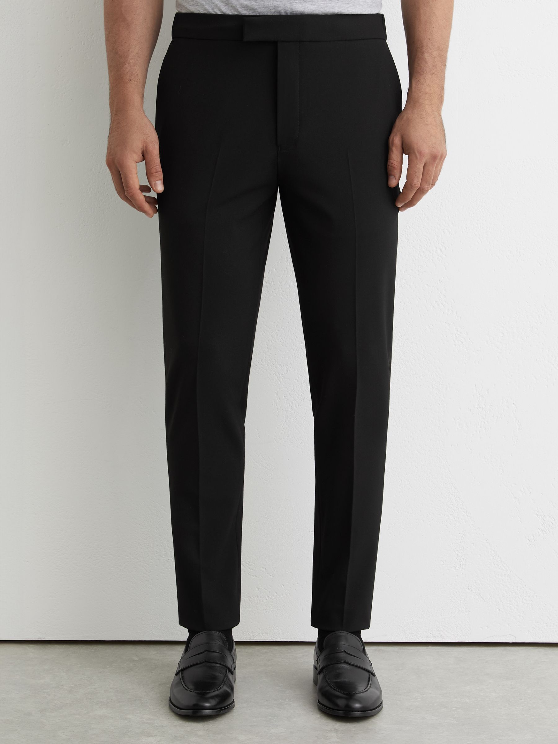 Stretch Slim-Fit Drawstring Trousers in Black - image 4
