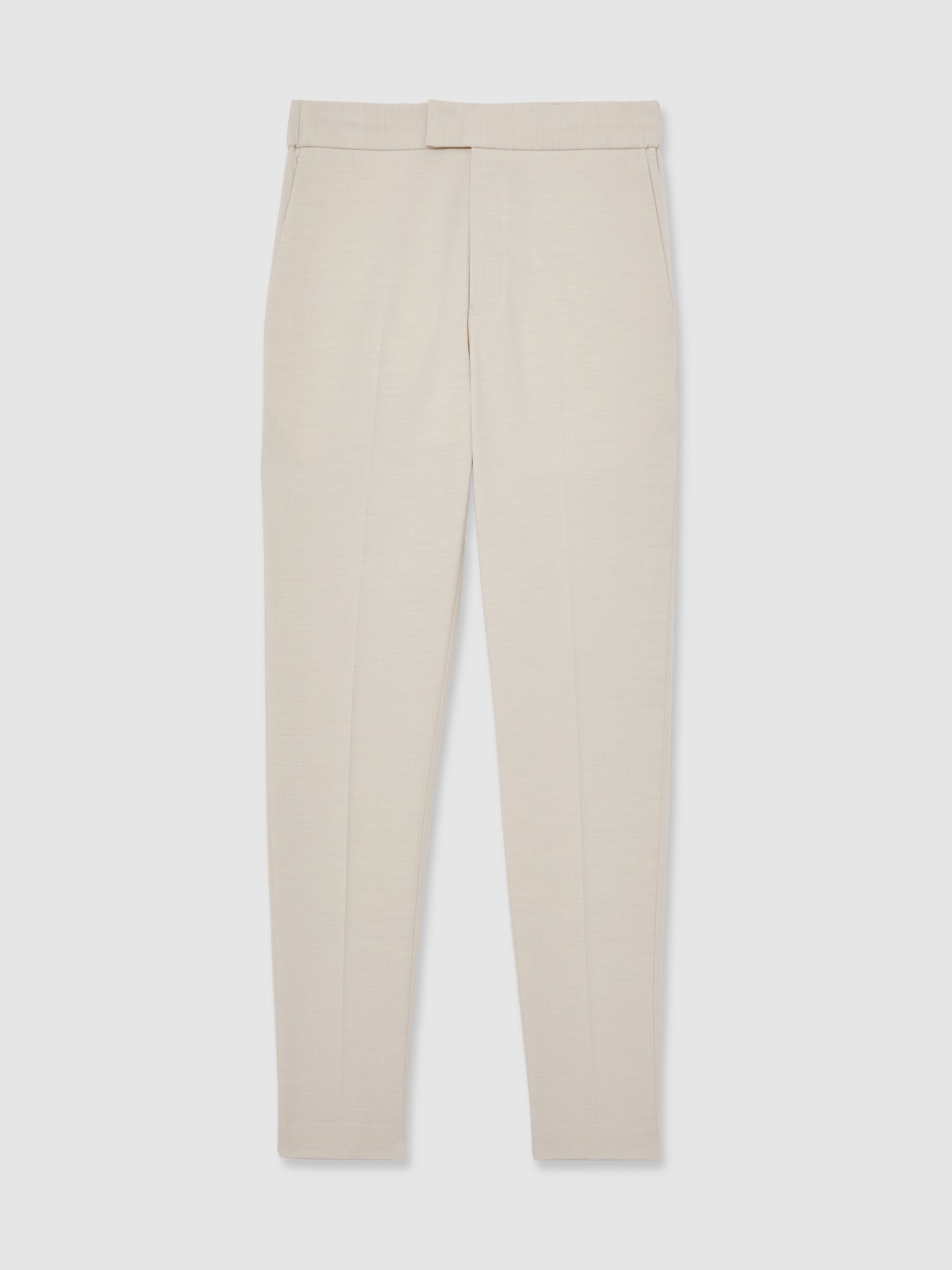 Stretch Slim-Fit Drawstring Trousers in Stone - image 1