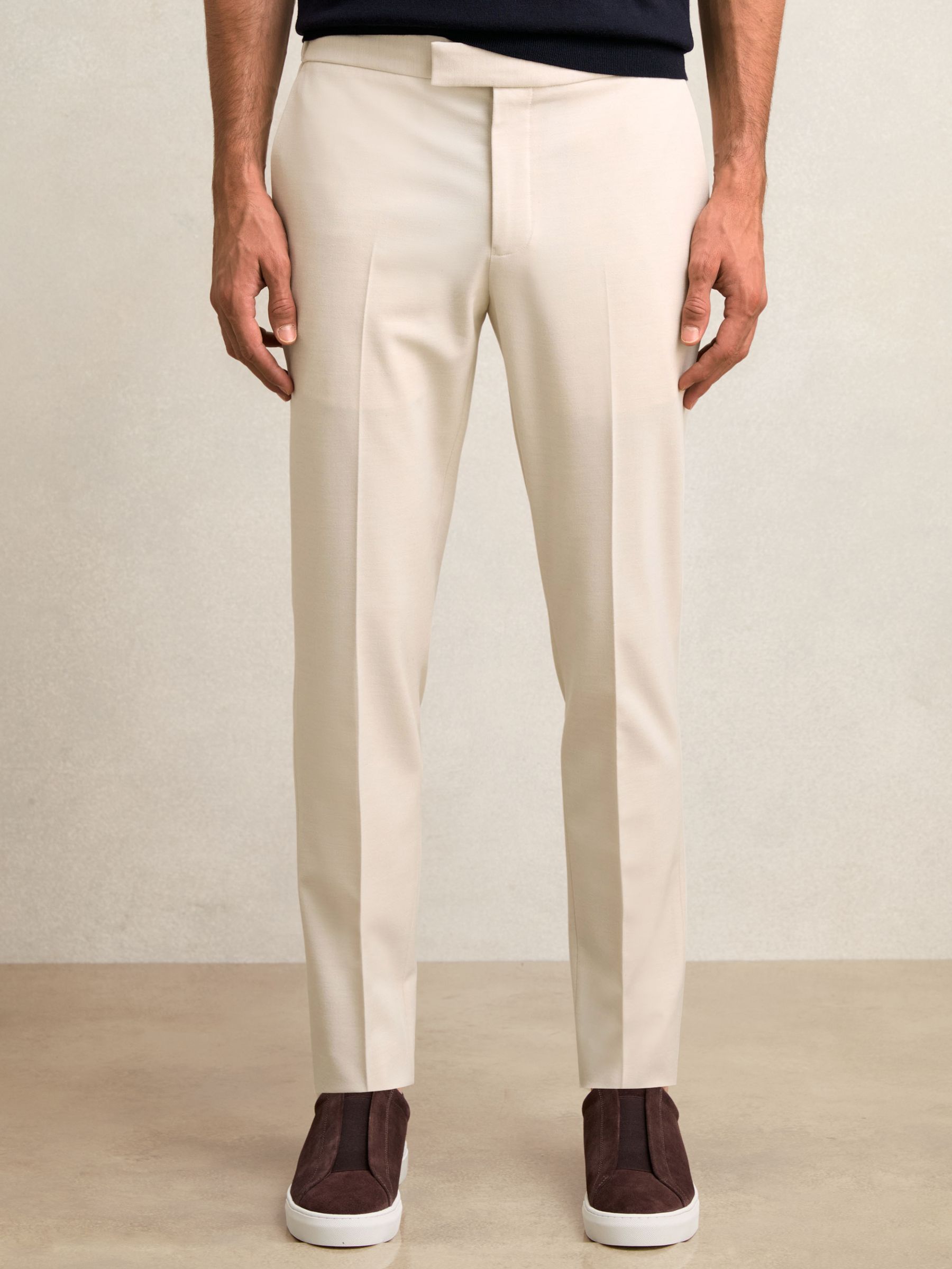 Slim-Fit Drawcord Trousers in Stone - Image 3 of 7