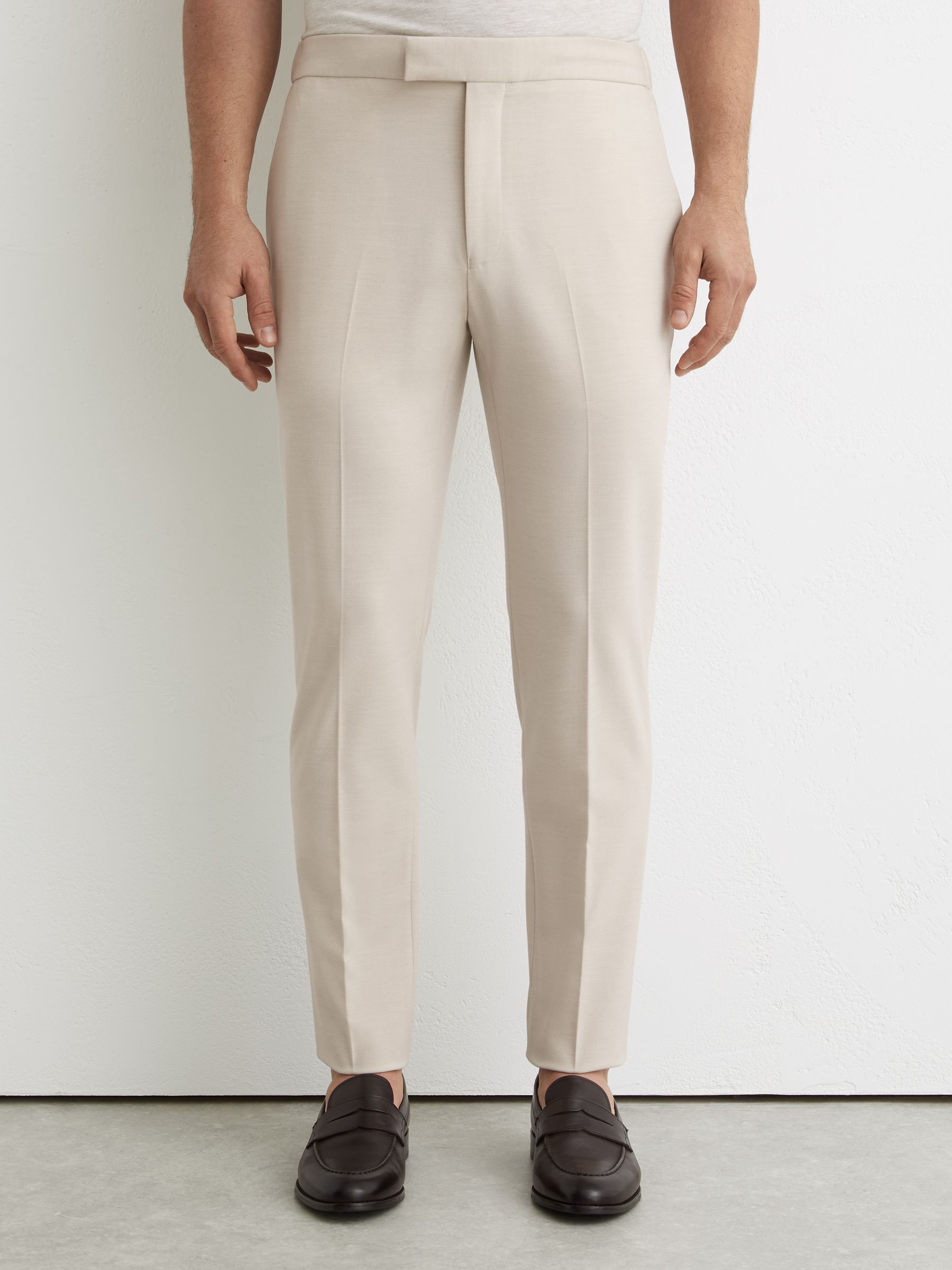 Stretch Slim-Fit Drawstring Trousers in Stone - image 4