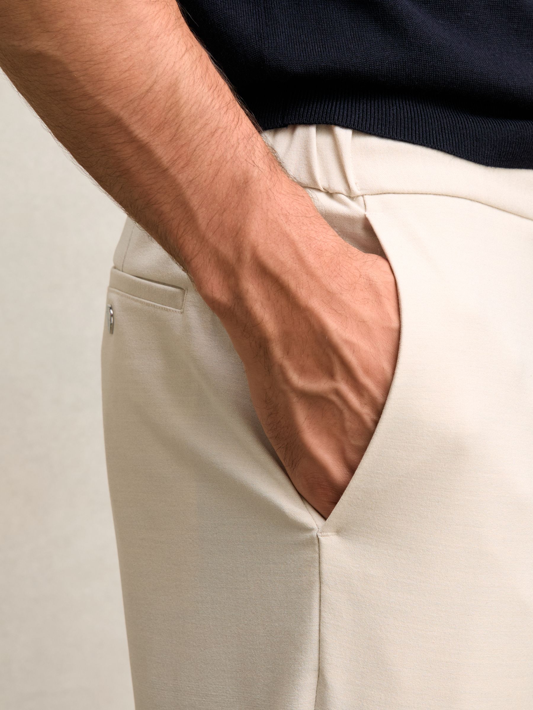 Slim-Fit Drawcord Trousers in Stone - Image 4 of 7