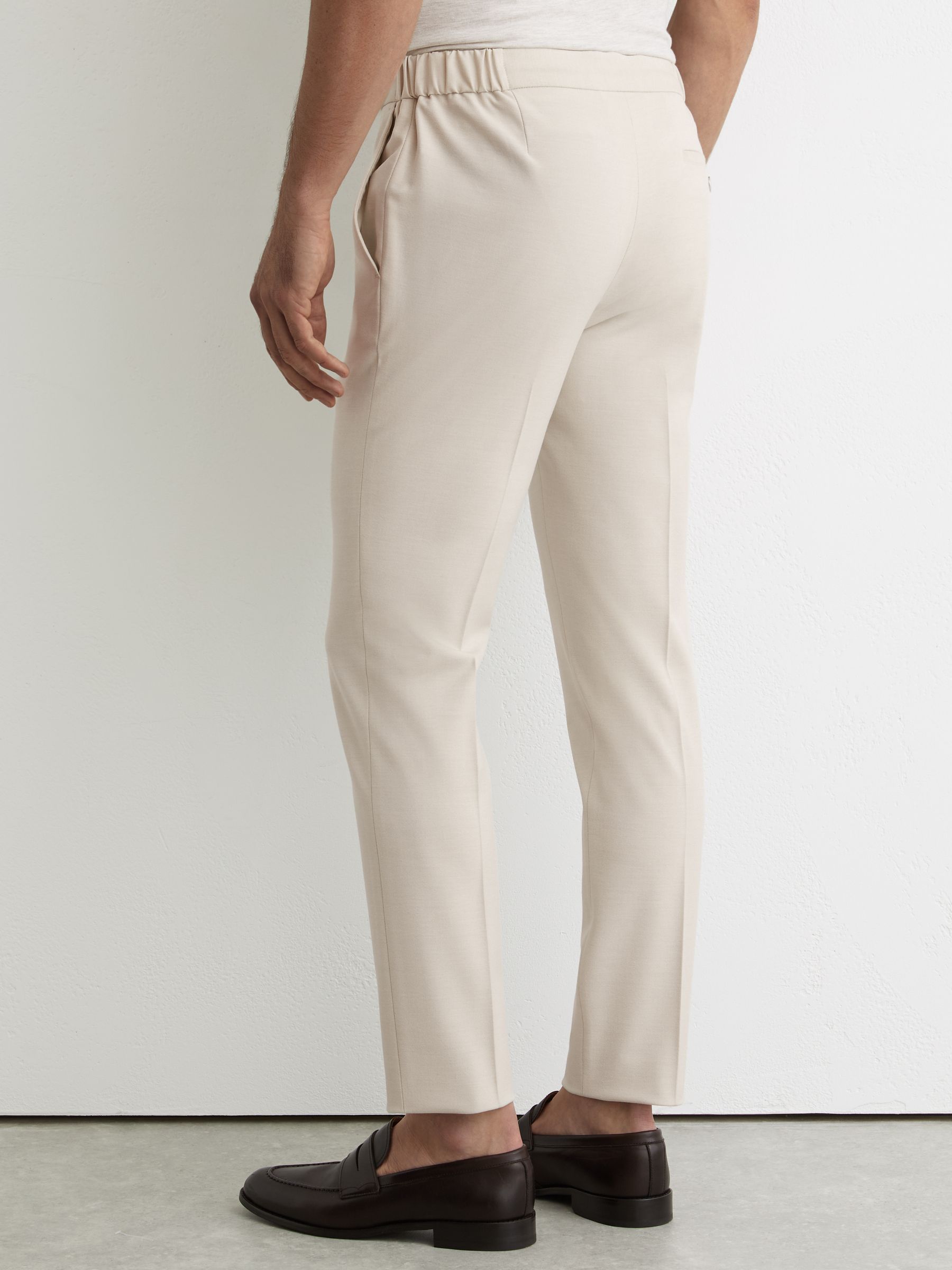 Stretch Slim-Fit Drawstring Trousers in Stone - image 5