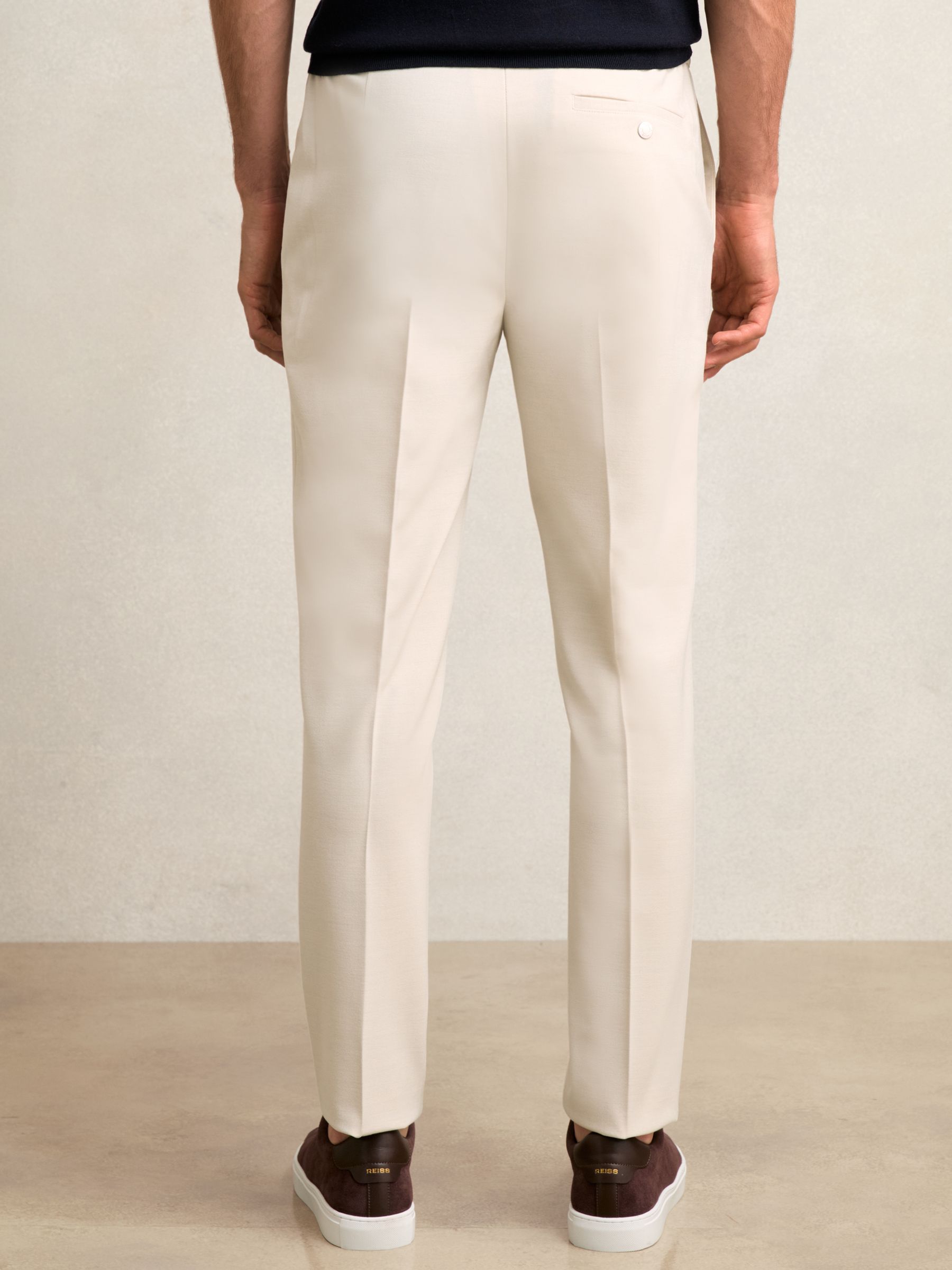 Slim-Fit Drawcord Trousers in Stone - Image 5 of 7