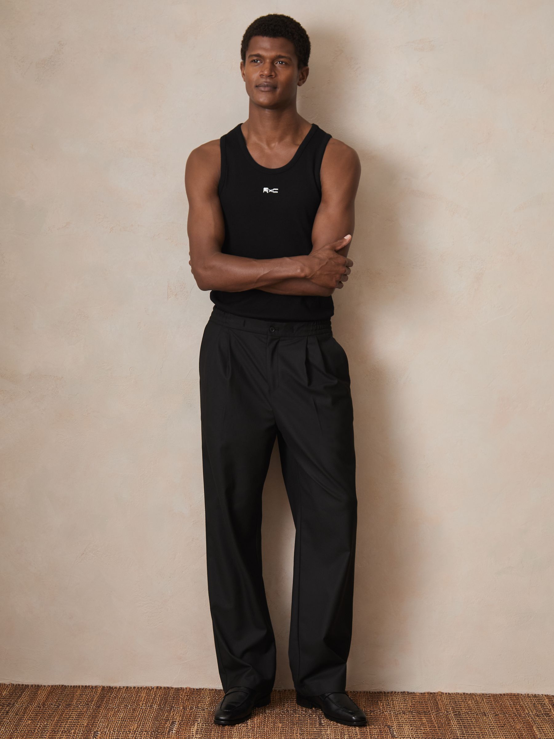 Reiss | Ché Logo-Embroidered Vest in Black - Image 3 of 6
