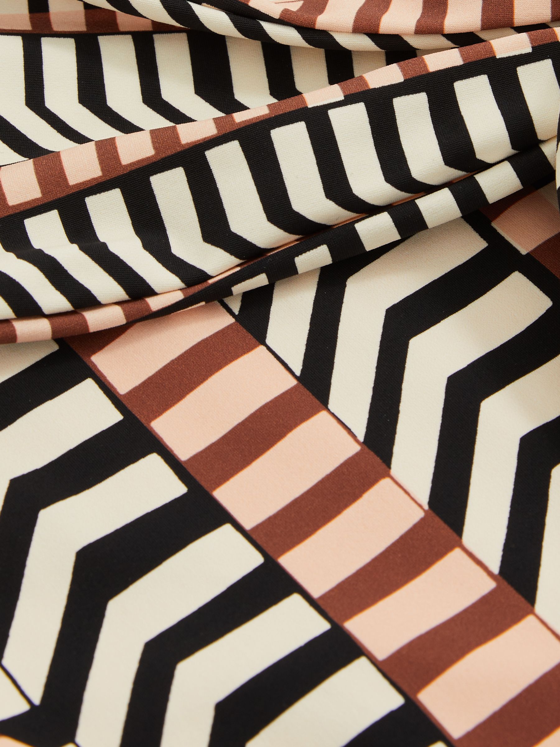 Chevron Stripe Plunge Swimsuit in Black/Brown - Image 6 of 6