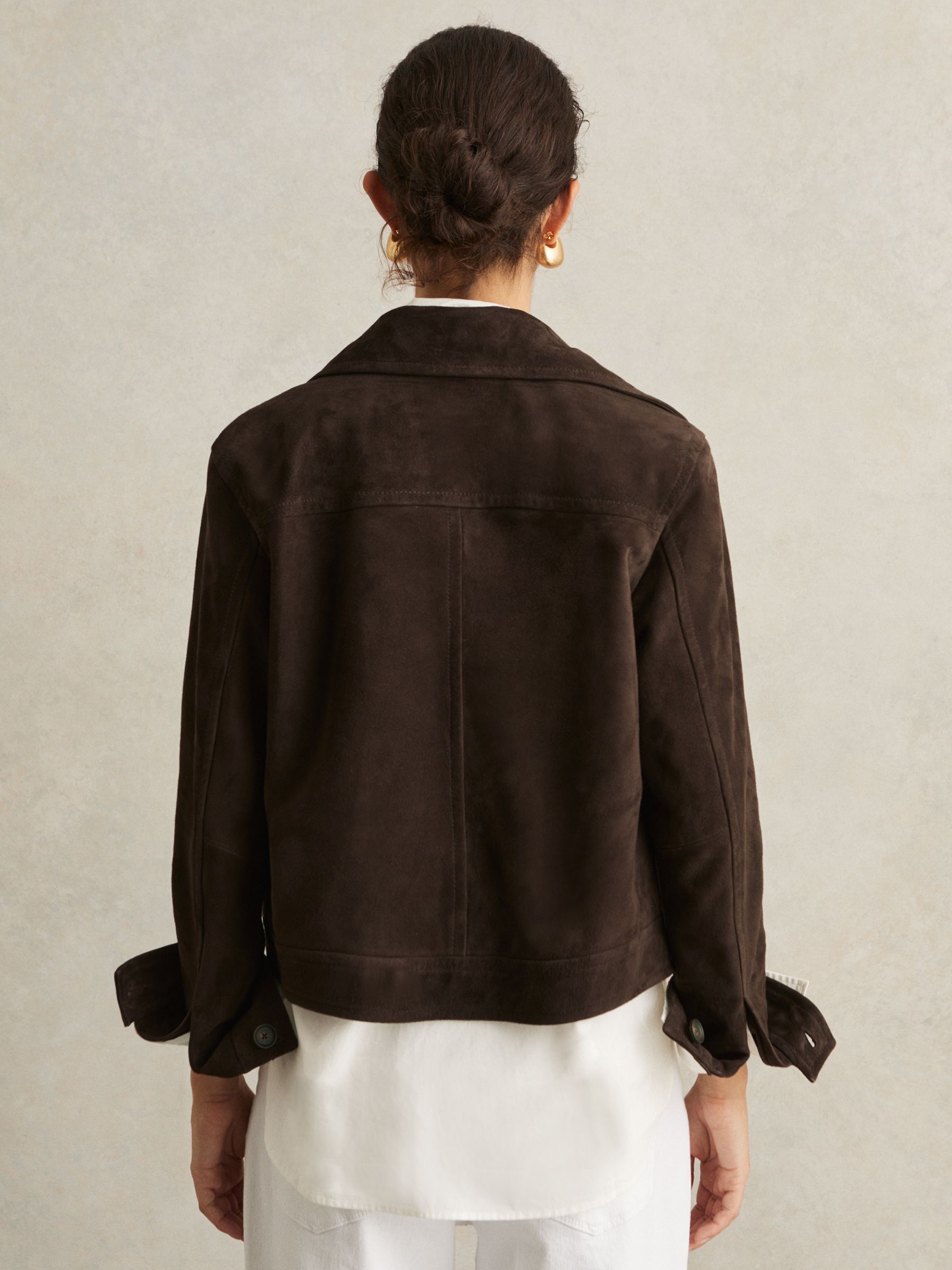 Trucker Jacket in Chocolate Brown - Image 5 of 6