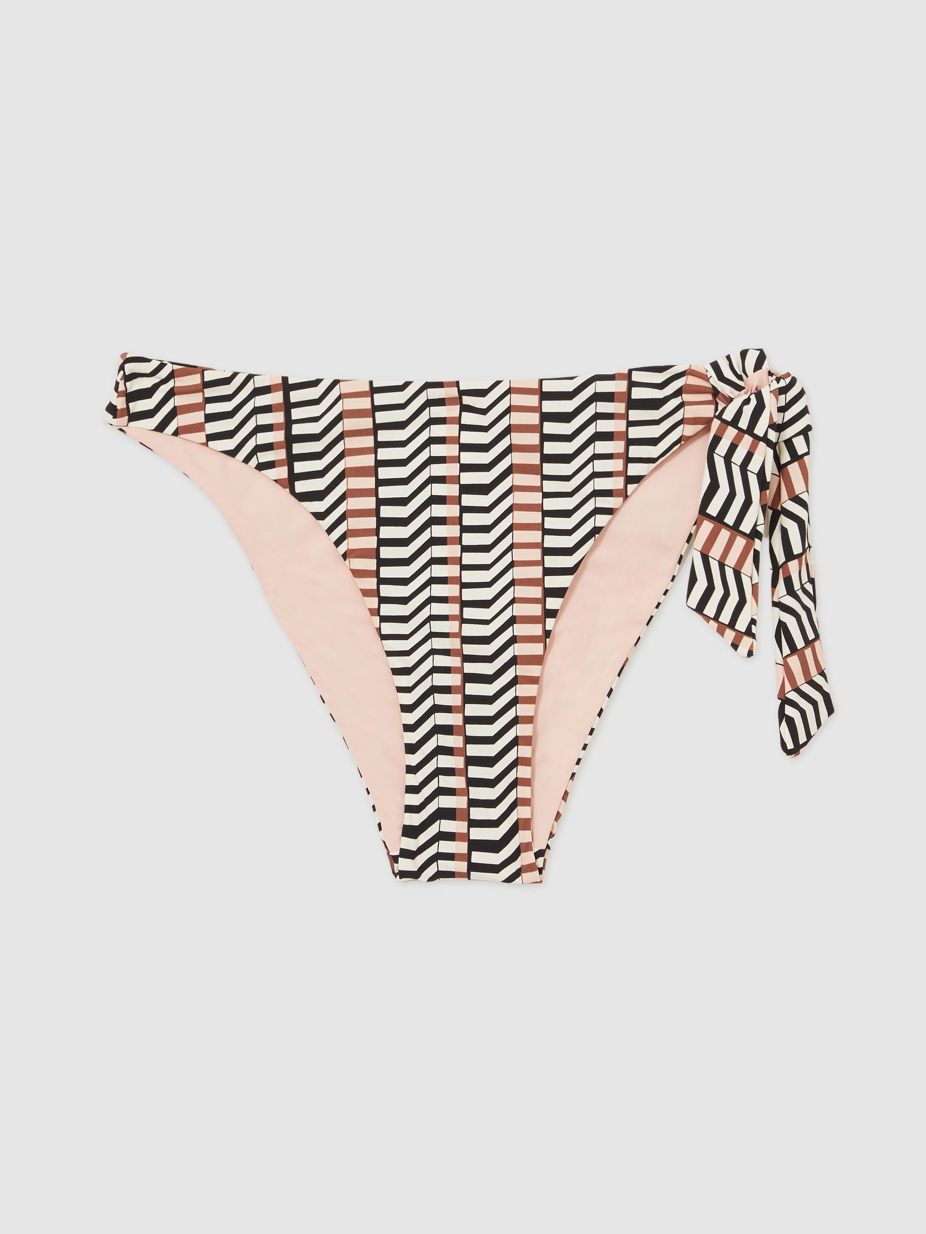 Chevron-Stripe Bikini Bottoms in Black/Brown - Image 2 of 5