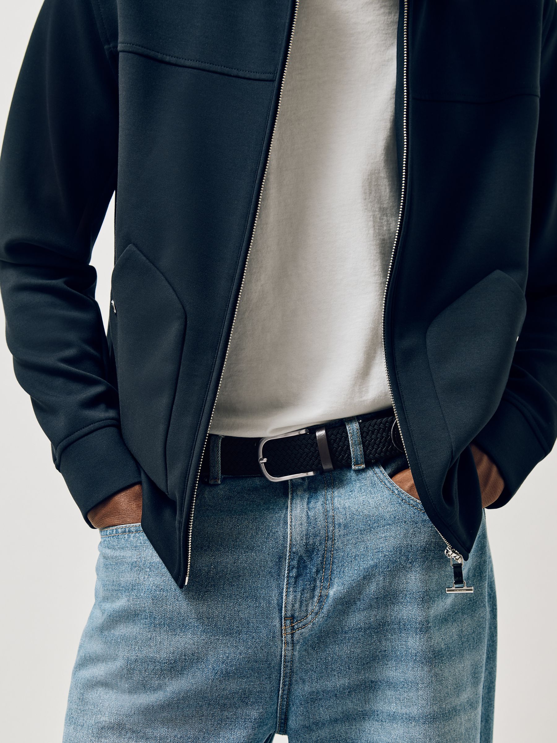 Basket Weave Belt in Navy - Image 3 of 6