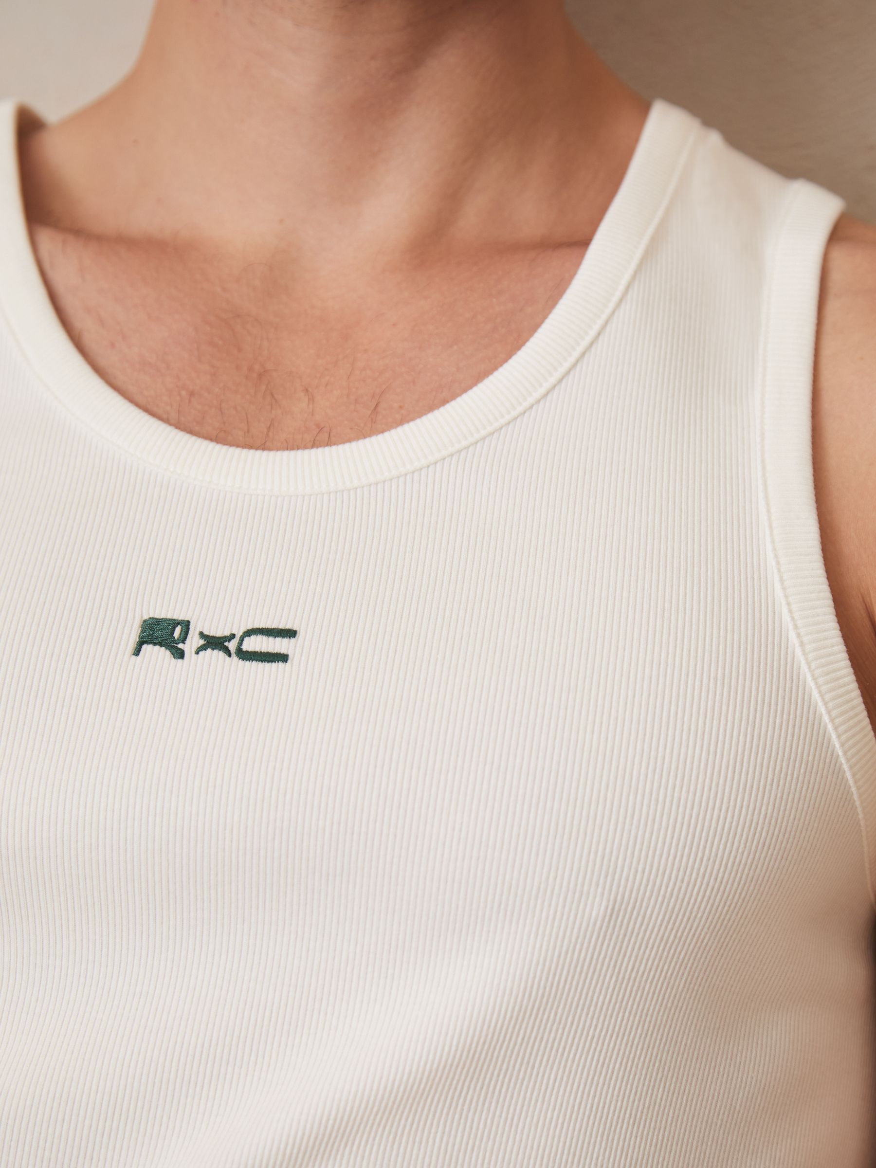 Reiss | Ché Logo-Embroidered Vest in White - Image 4 of 7