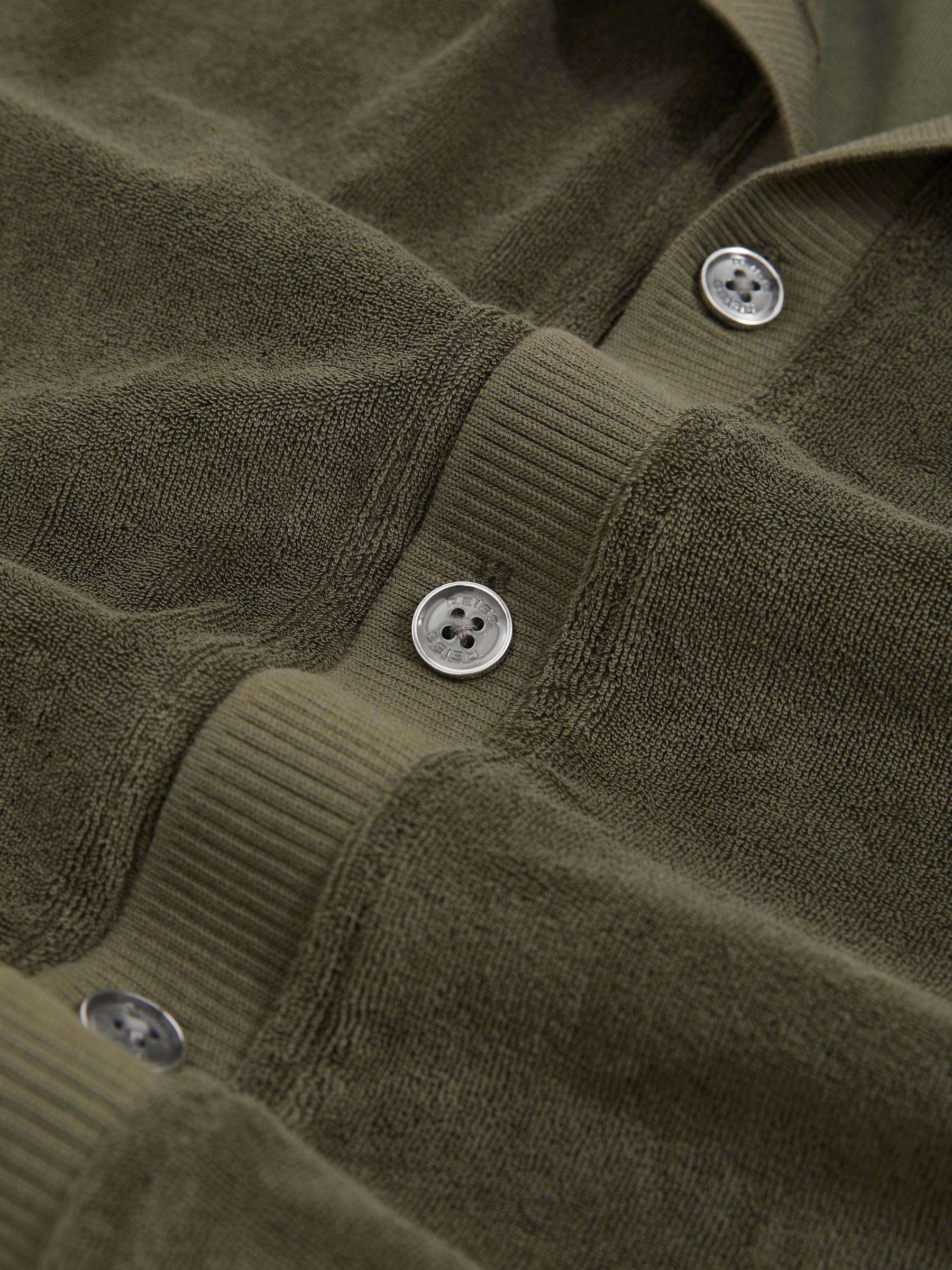 Cotton Blend Towelling Shirt in Green - Image 5 of 5