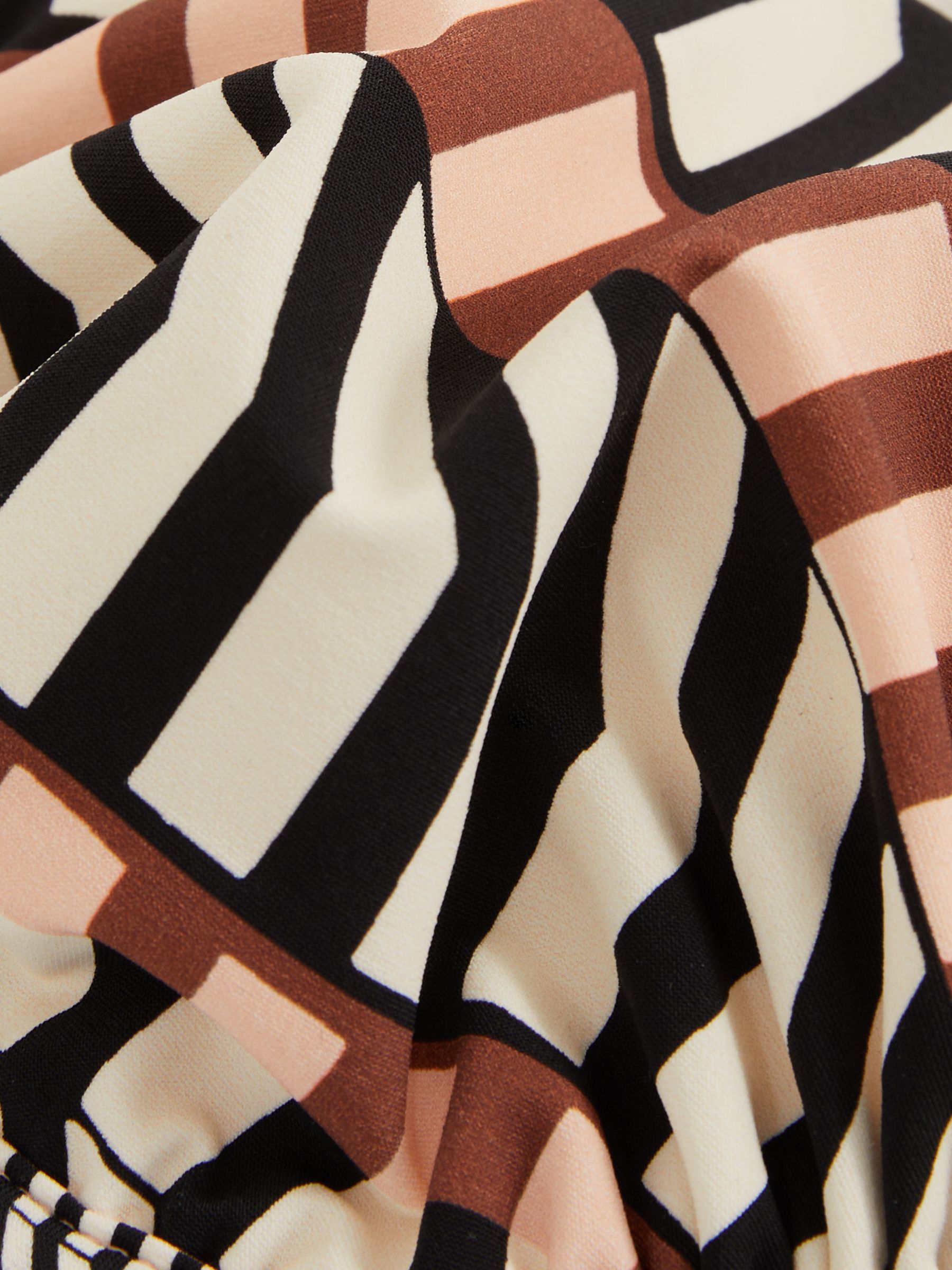 Chevron Stripe Underwired Bikini Top in Black/Brown - image 5