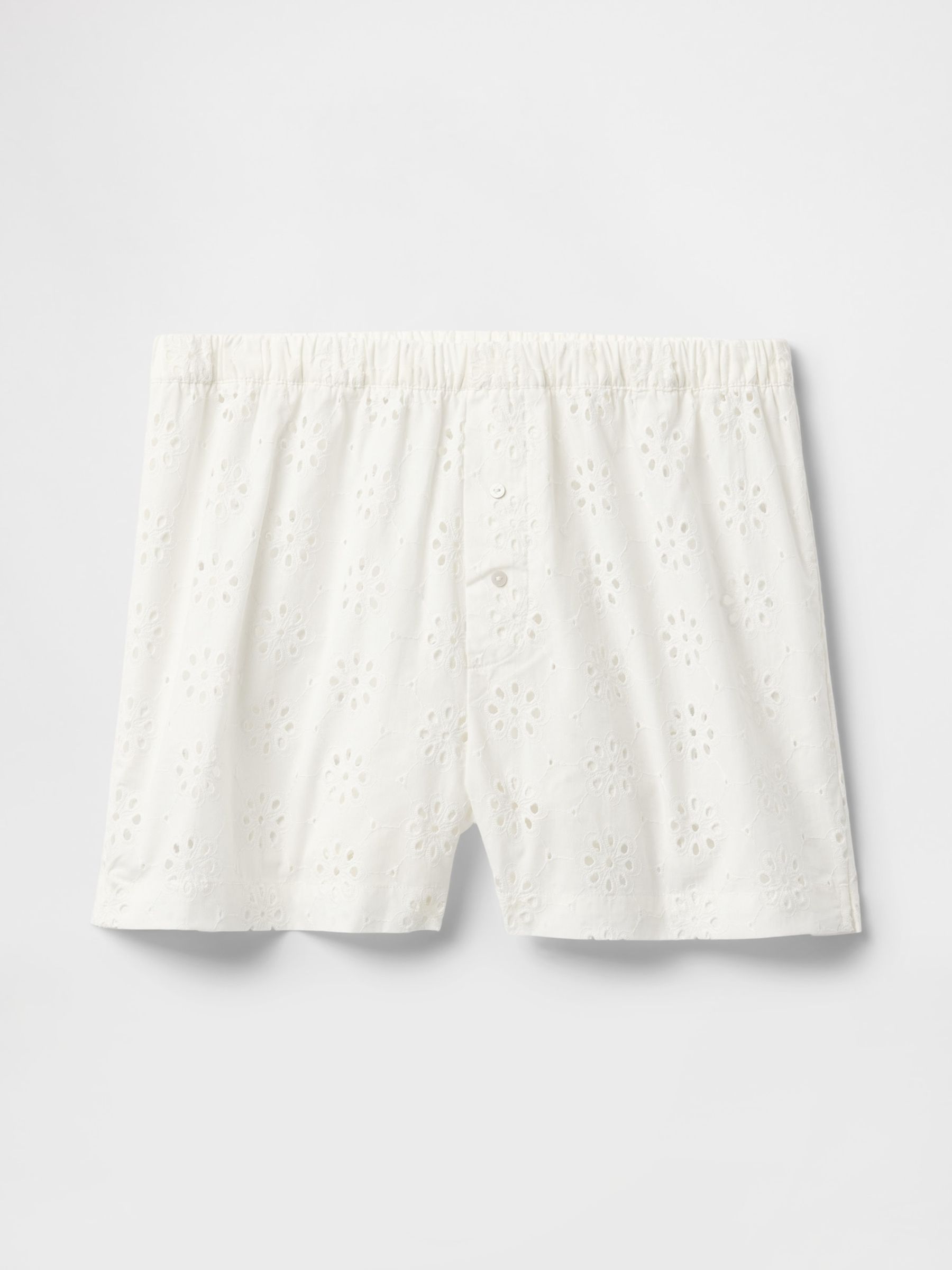 White Eyelet Poplin Pyjama Boxer Shorts - Image 3 of 3