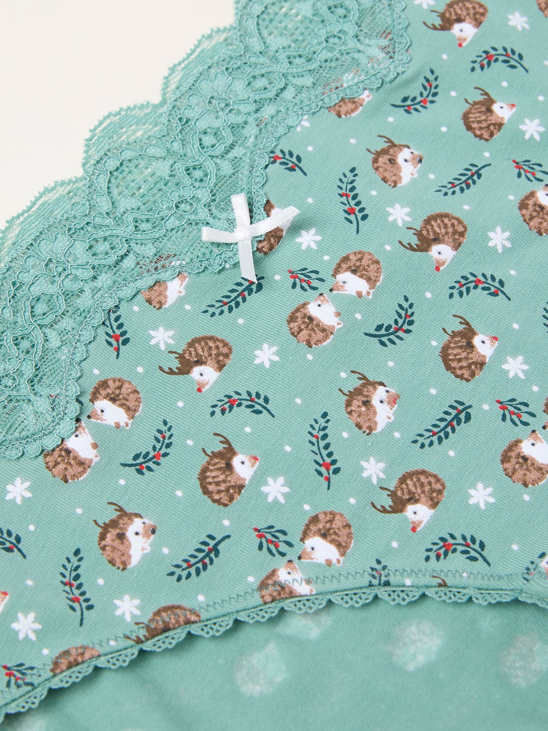 Green Haze Festive Hedgehog Classic Knickers - Image 2 of 2