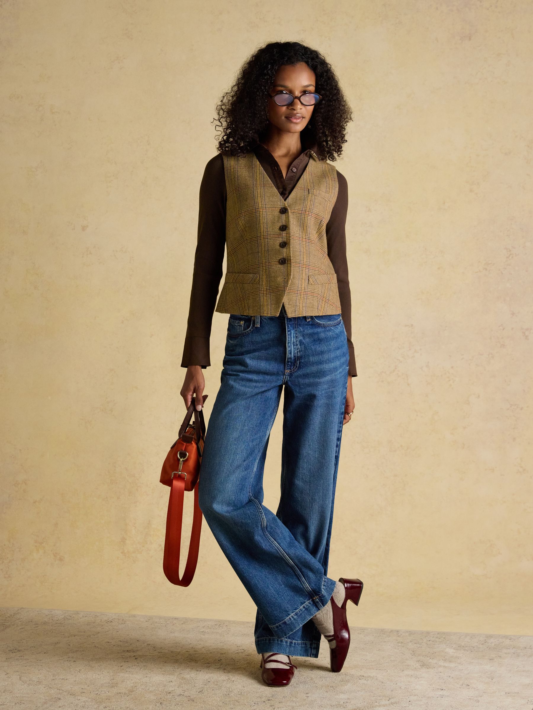 Anita Chocolate Brown Cotton-Rich Long Sleeve Ribbed Jersey Shirt - Image 7 of 9