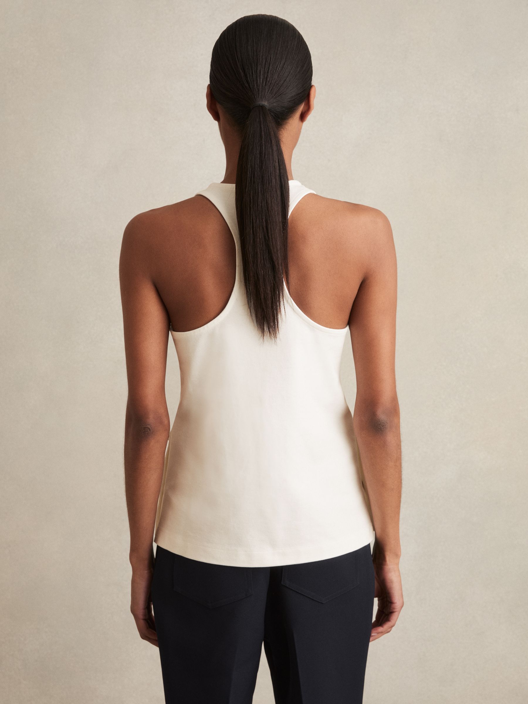 Button Side Sleeveless Top in Ivory - Image 5 of 6