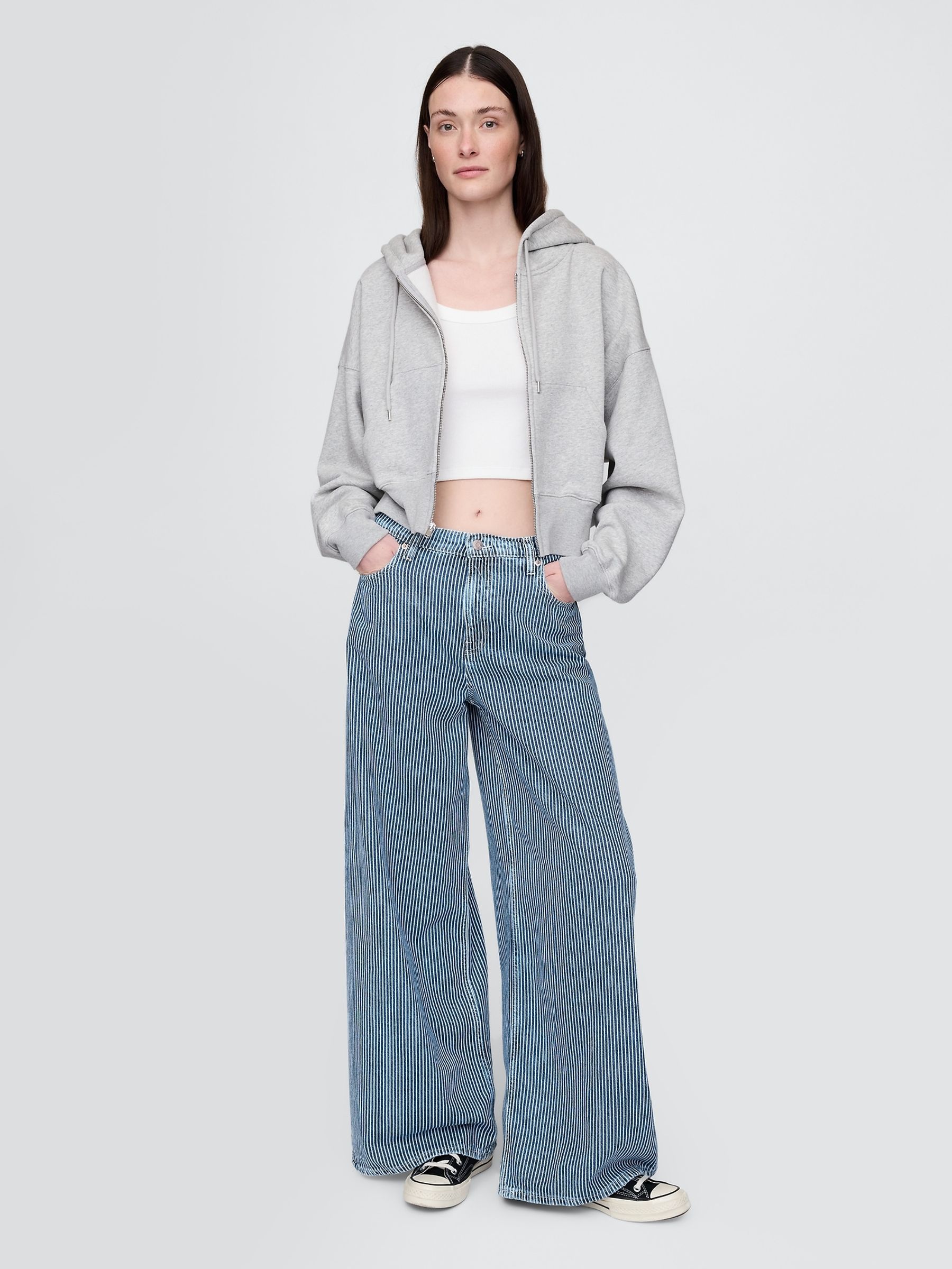 Blue Stripe Mid Rise UltraSoft Baggy Jeans - Image 4 of 6