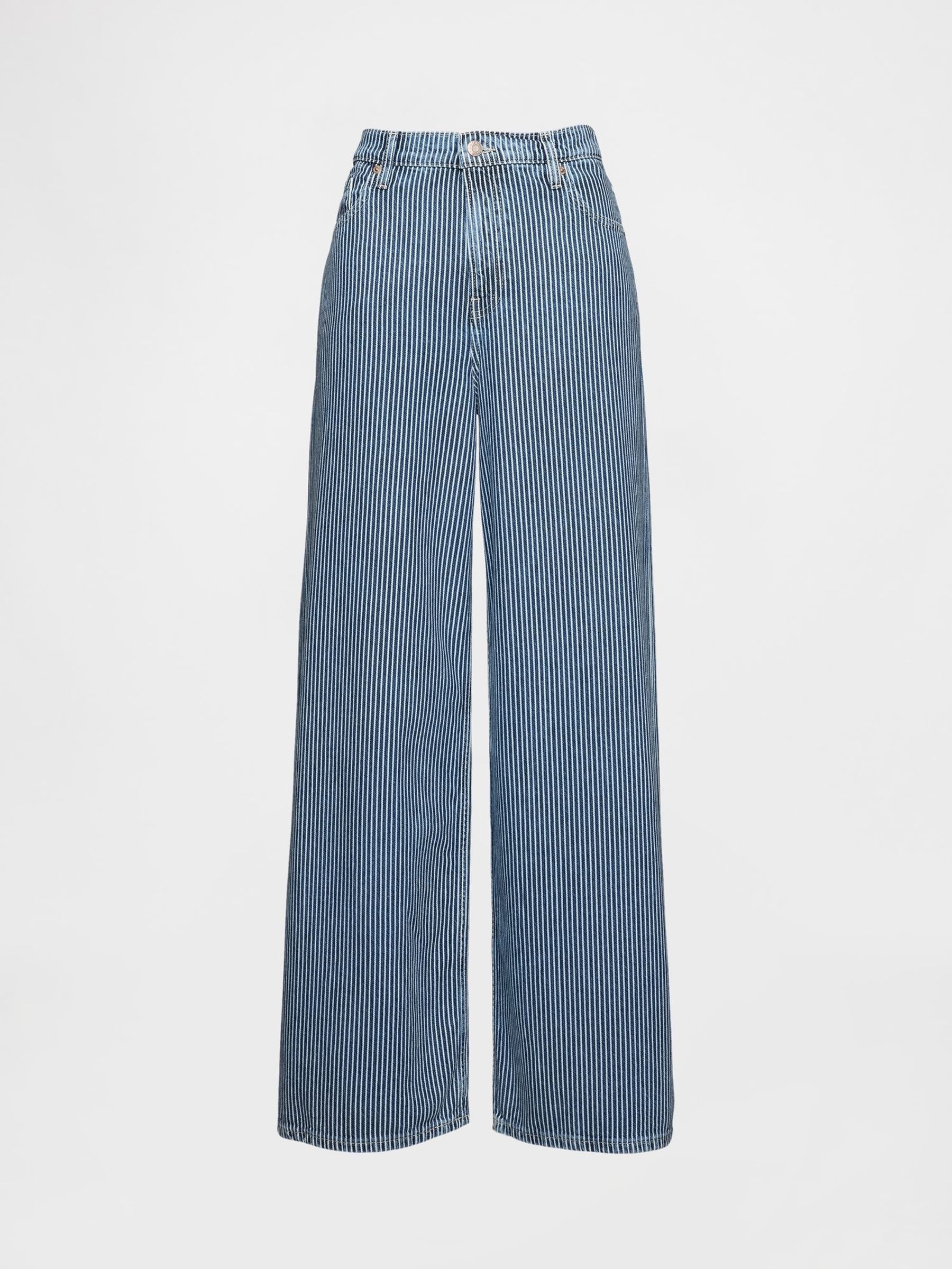 Blue Stripe Mid Rise UltraSoft Baggy Jeans - Image 5 of 6