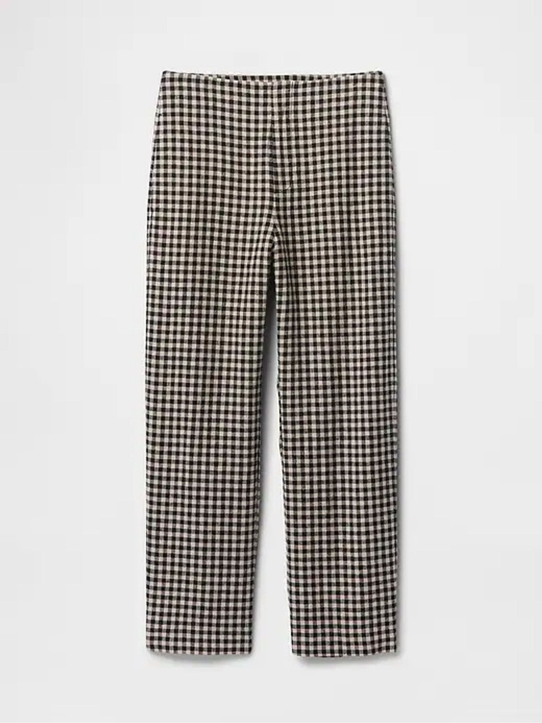 Black & Off White Gingham Straight Leg Heavyweight Linen-Blend Trousers - Image 11 of 11