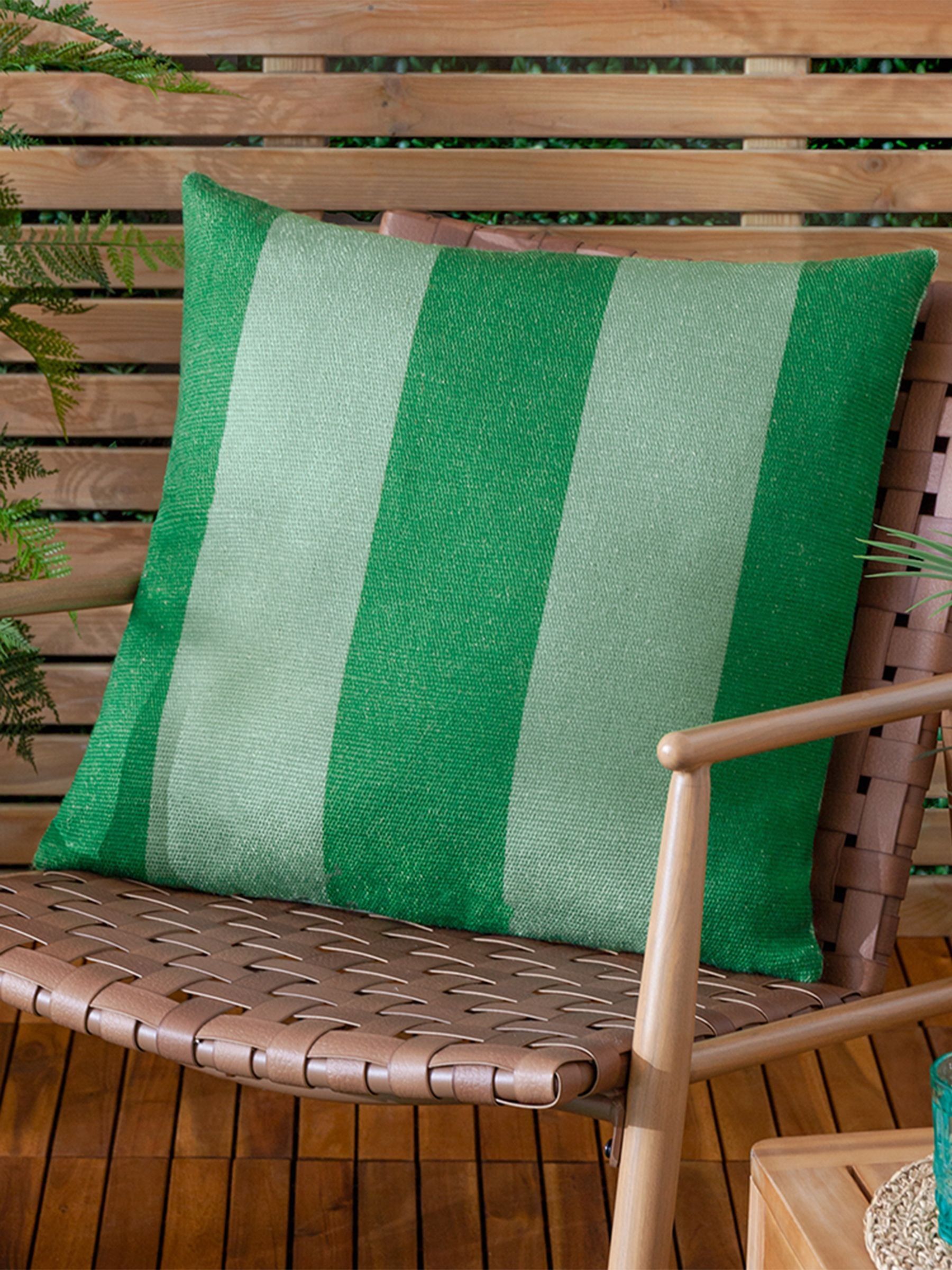 furn. Green Deck Stripe Woven Outdoor Cushion - Image 1 of 6