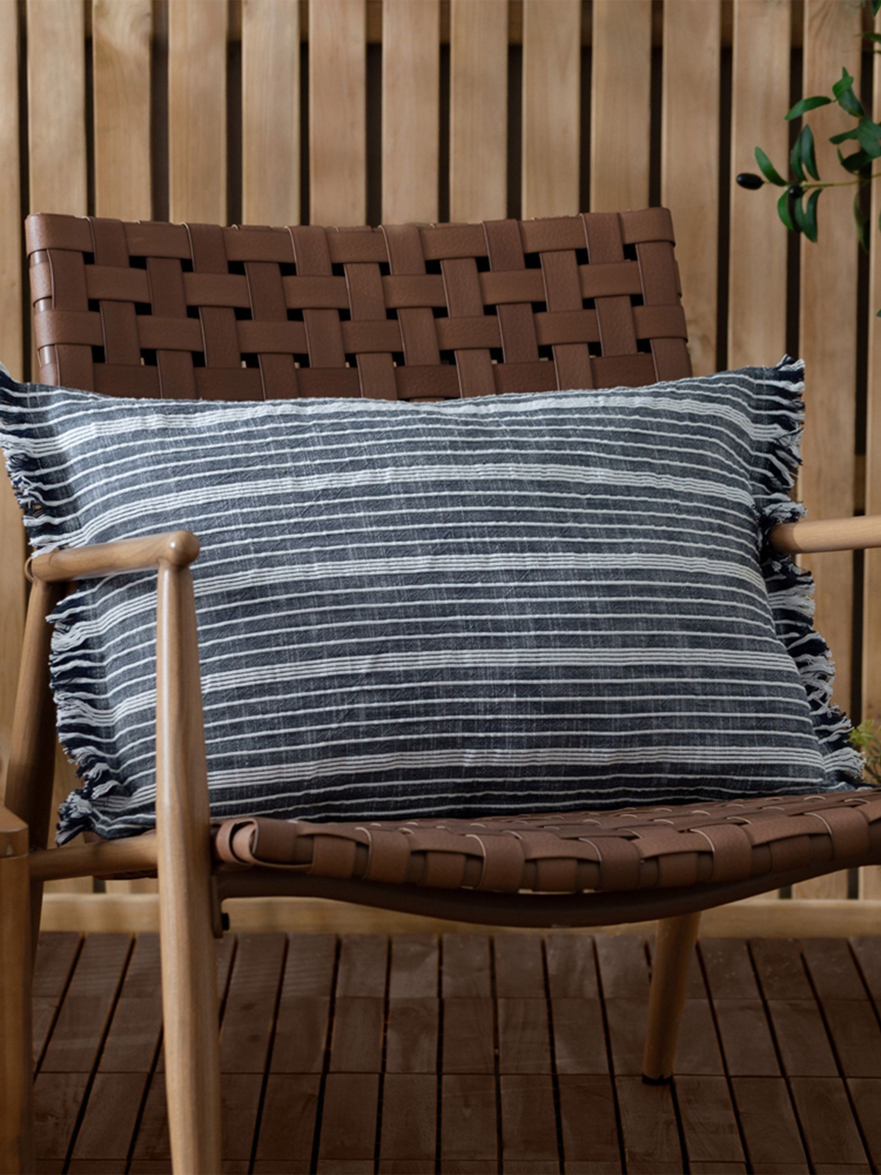 Yard Navy Tide Textured Stripe Outdoor Cushion - Image 1 of 5
