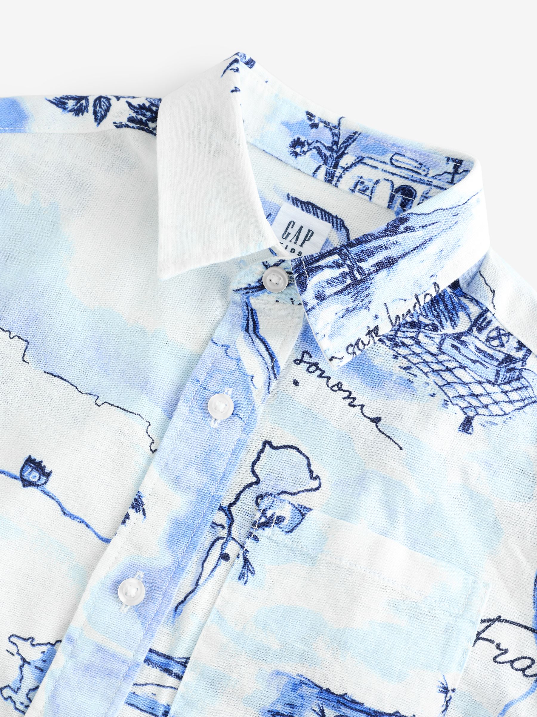 White Linen Cotton Relaxed Shirt (4-13yrs) - Image 3 of 4