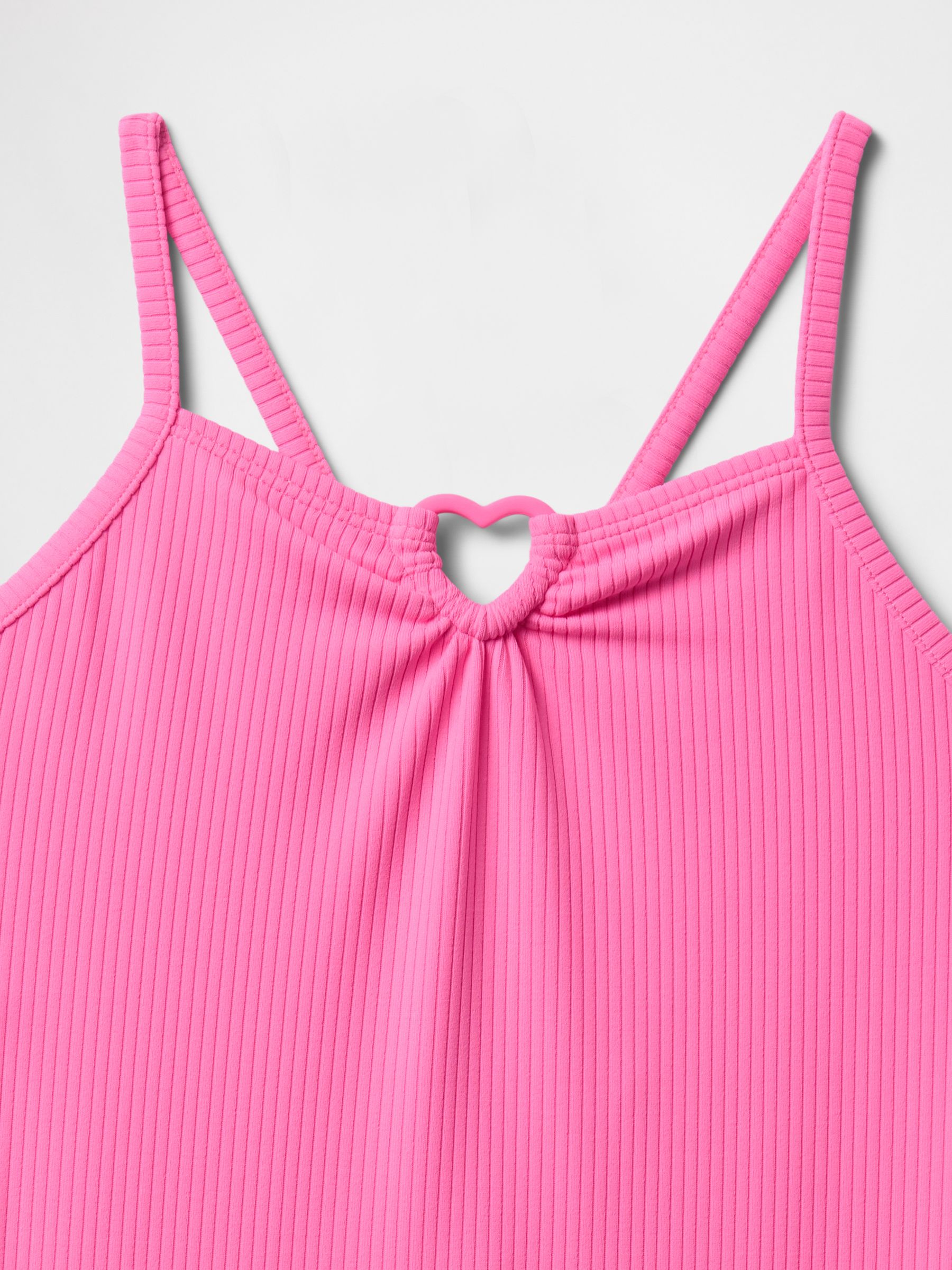 Pink Heart Rib Cross Back Swimsuit (4-13yrs) - Image 3 of 3
