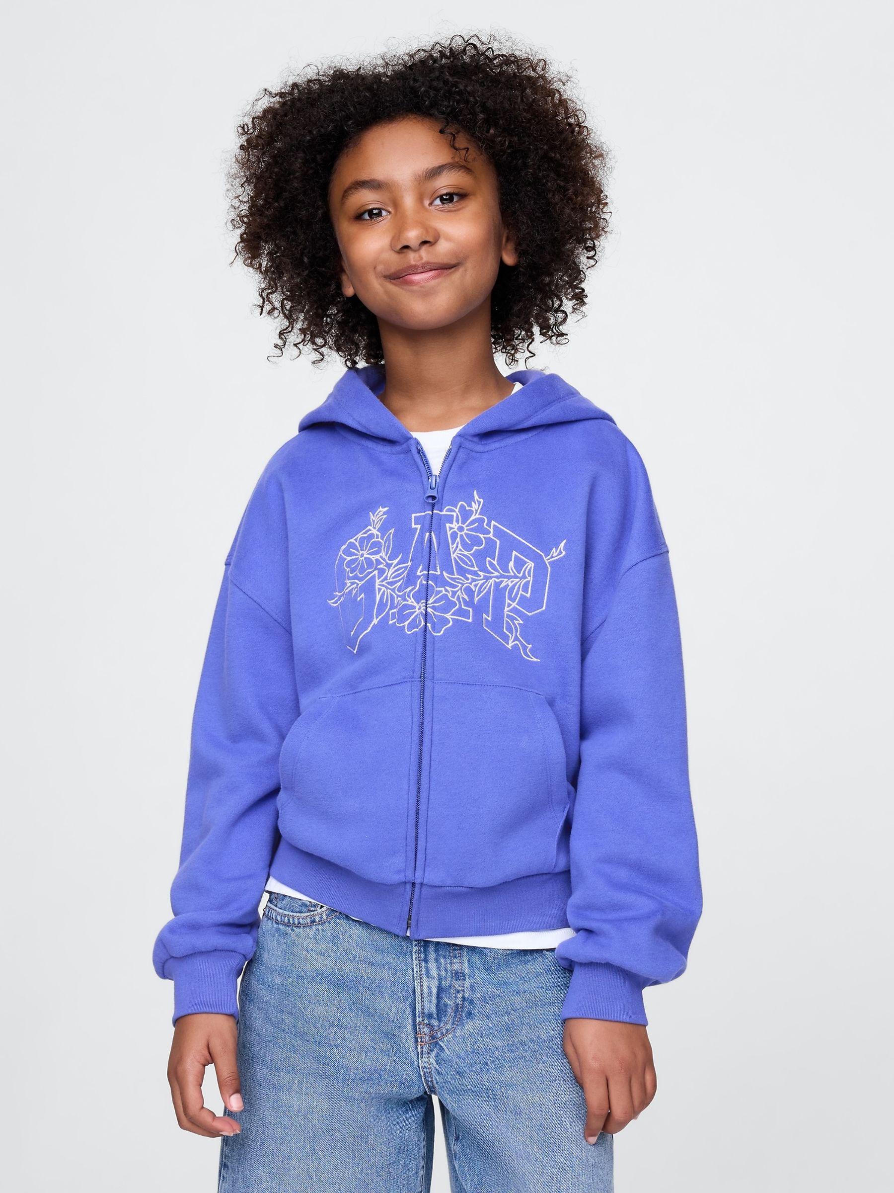 Blue Vintage Soft Logo Zip Hoodie (4-13yrs) - Image 1 of 5