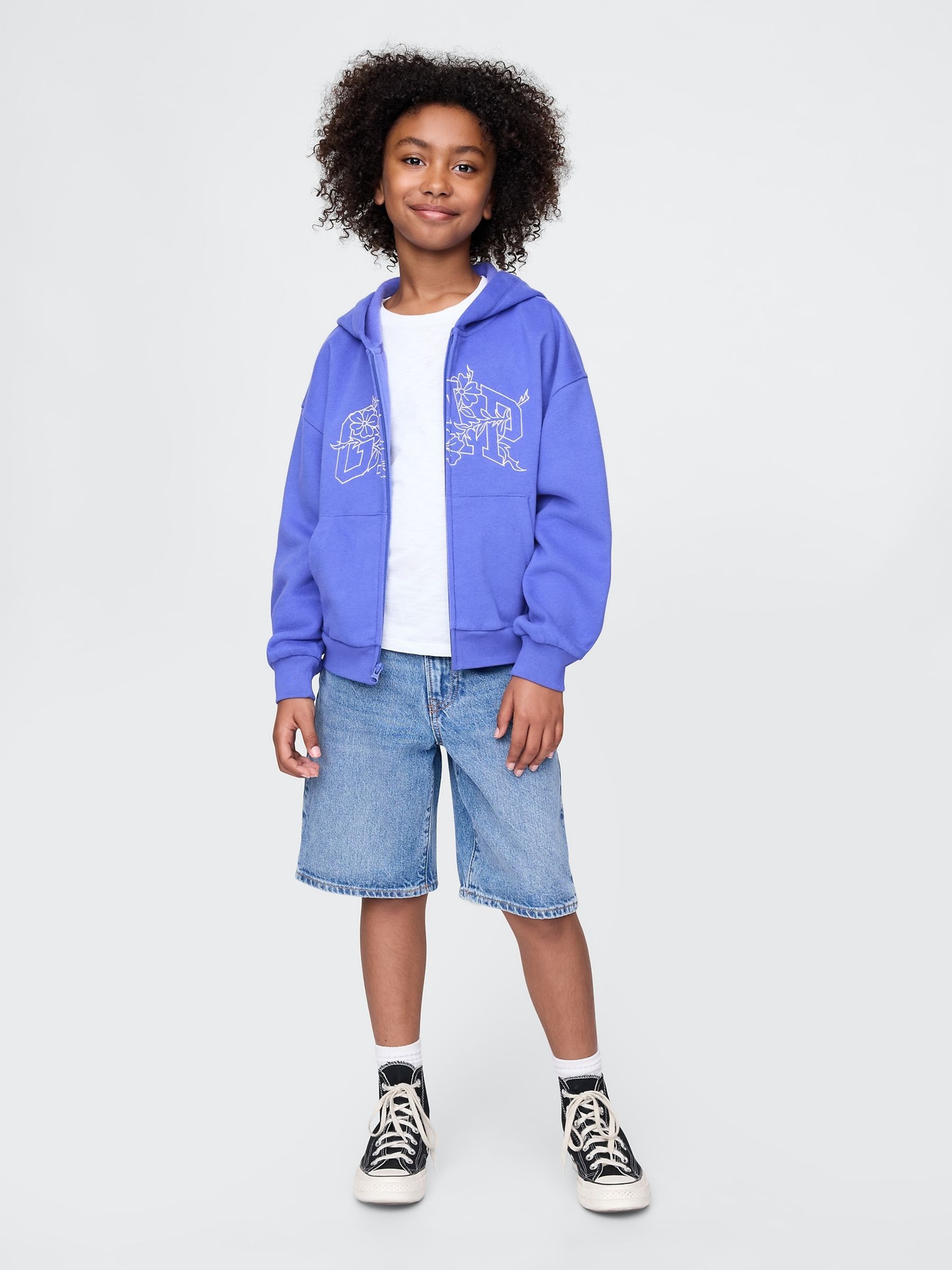 Blue Vintage Soft Logo Zip Hoodie (4-13yrs) - Image 3 of 5