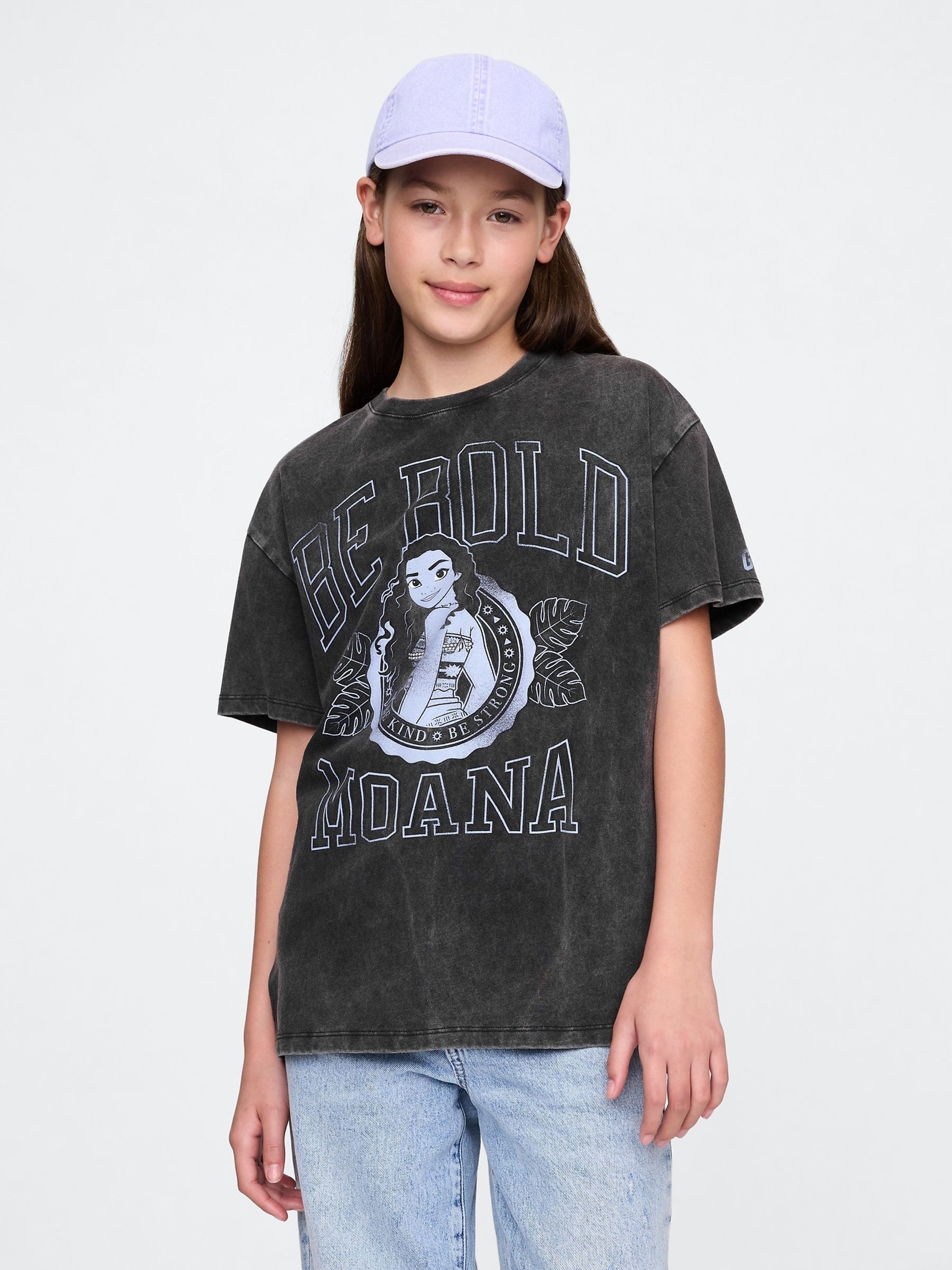 Black Moana Disney Oversized Graphic T-Shirt (4-13yrs) - Image 1 of 6