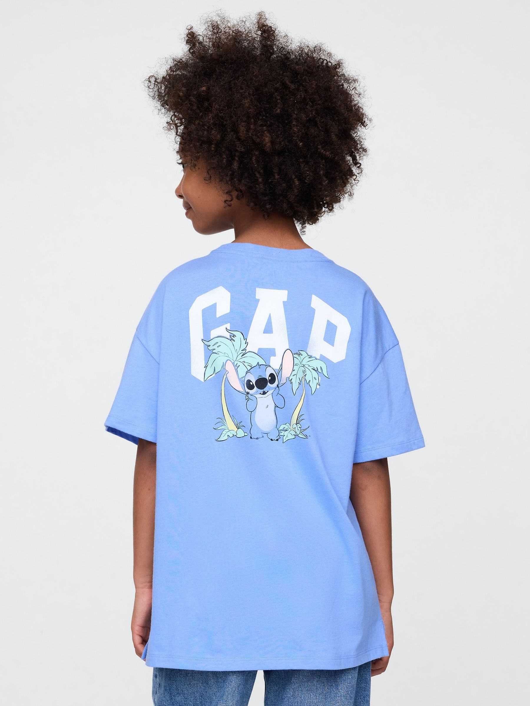 Blue Lilo & Stitch Disney Oversized Graphic T-Shirt (4-13yrs) - Image 1 of 4