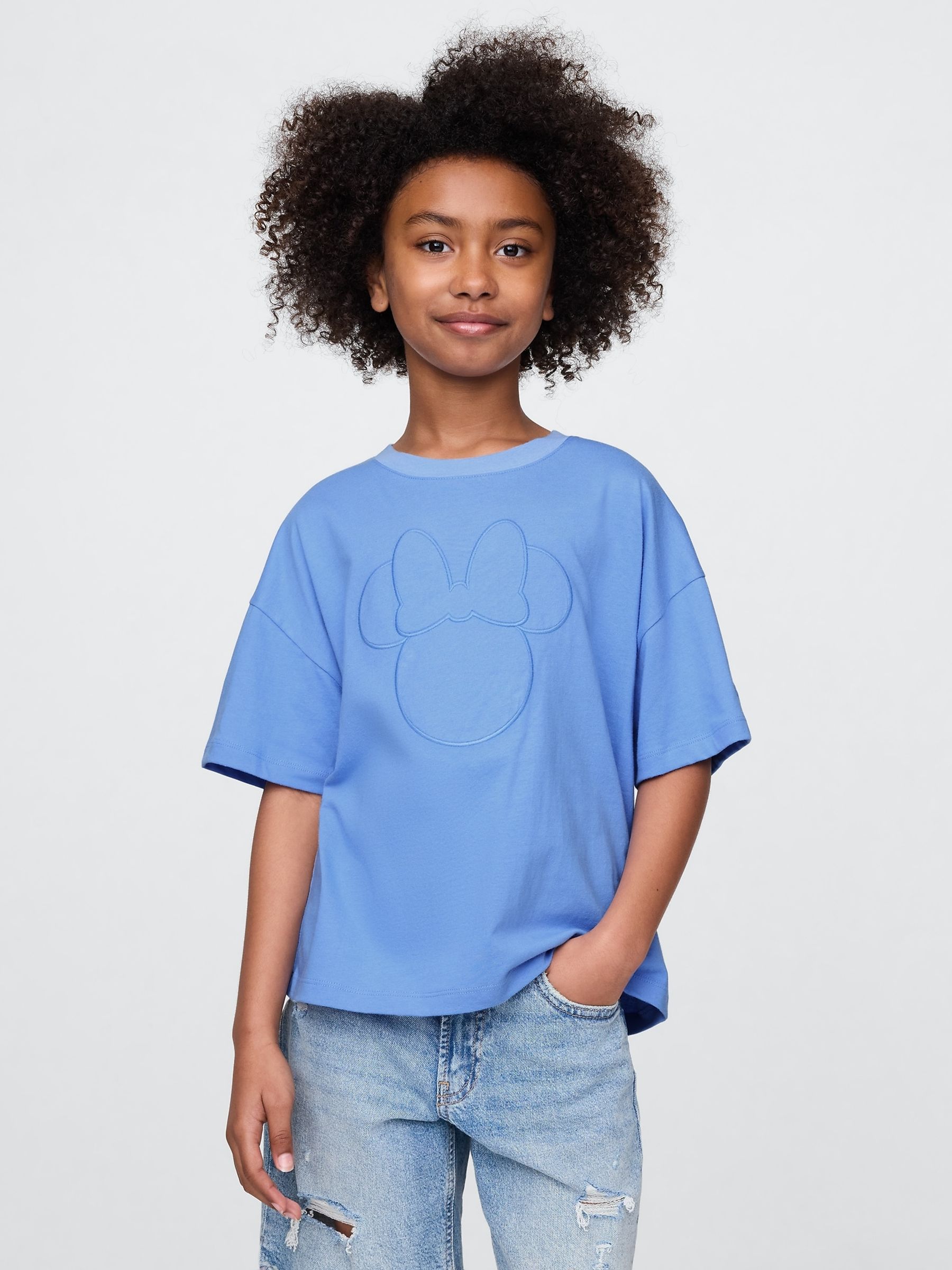 Blue Minnie Mouse Disney Oversized Graphic T-Shirt (4-13yrs) - Image 1 of 4