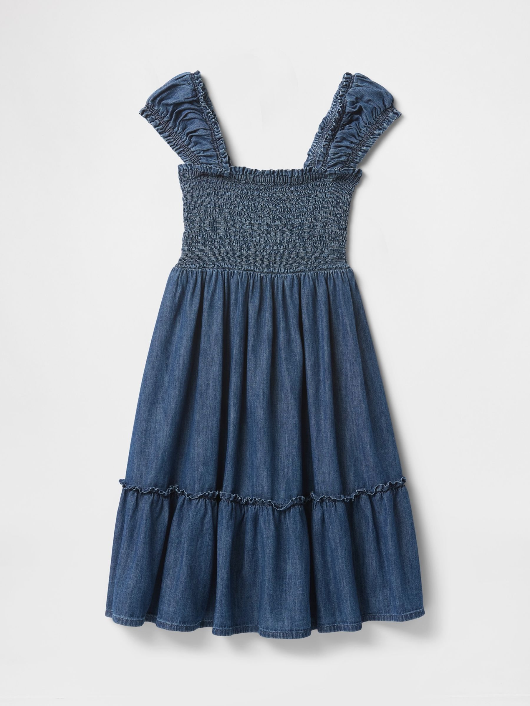 Blue Denim Puff-Sleeve Dress (4-13yrs) - Image 3 of 4