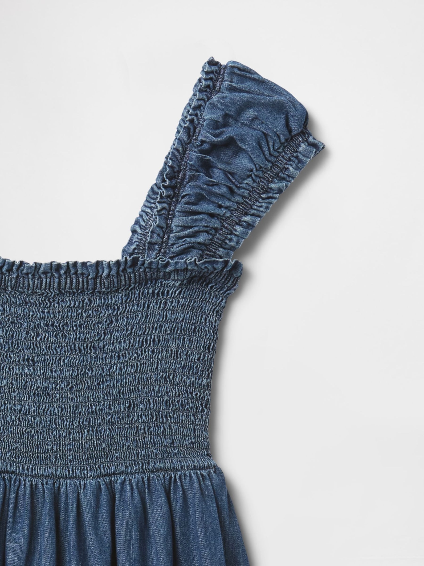 Blue Denim Puff-Sleeve Dress (4-13yrs) - Image 4 of 4
