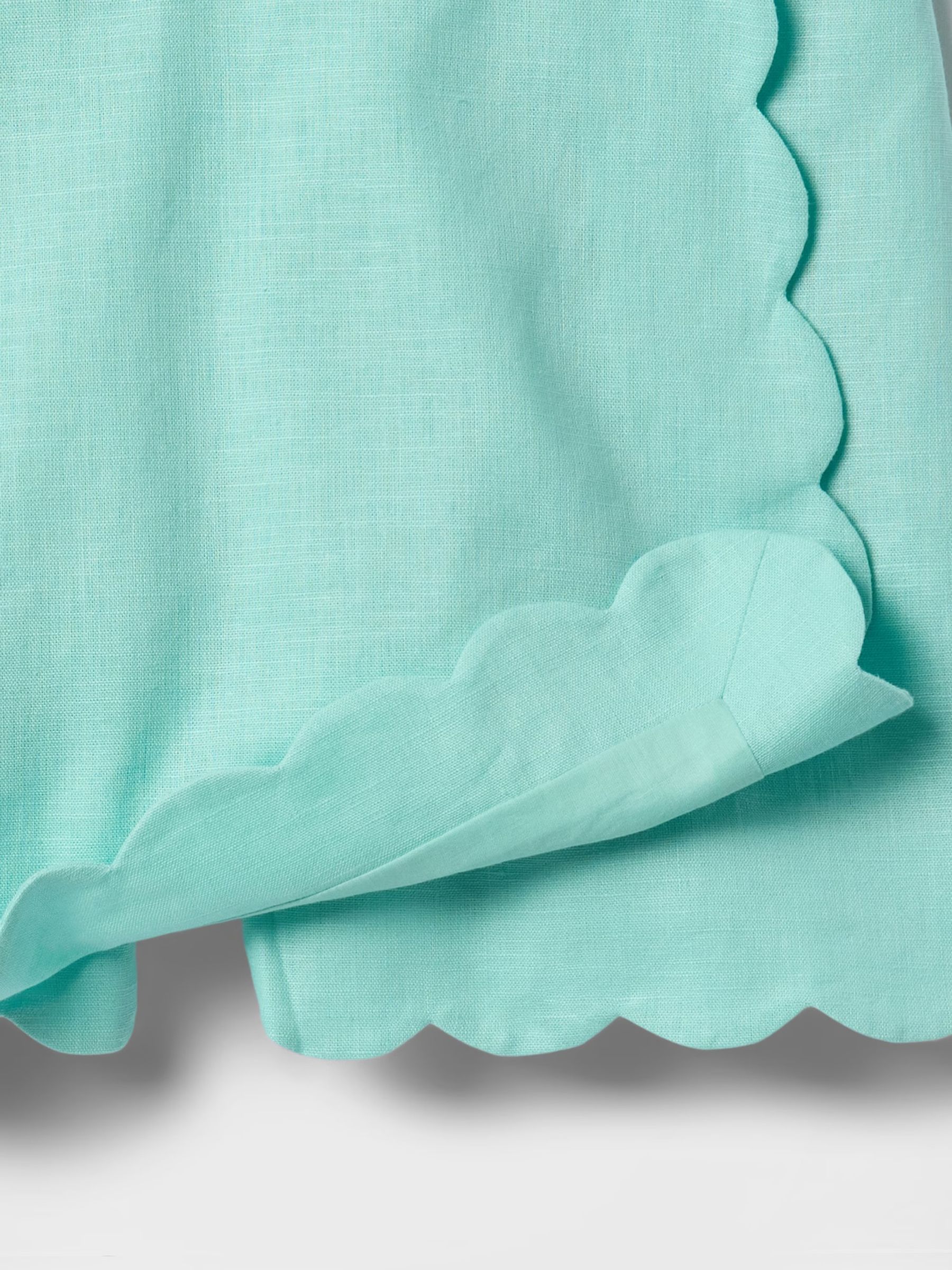 Green Linen-Cotton Scalloped Wrap Skort (4-13yrs) - Image 4 of 4