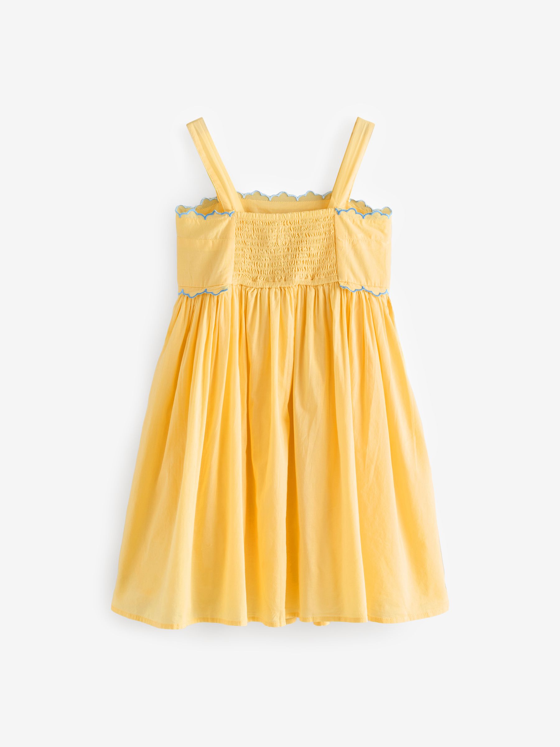 Yellow Floral Cotton Embroidered Midi Dress (4-13yrs) - Image 4 of 6