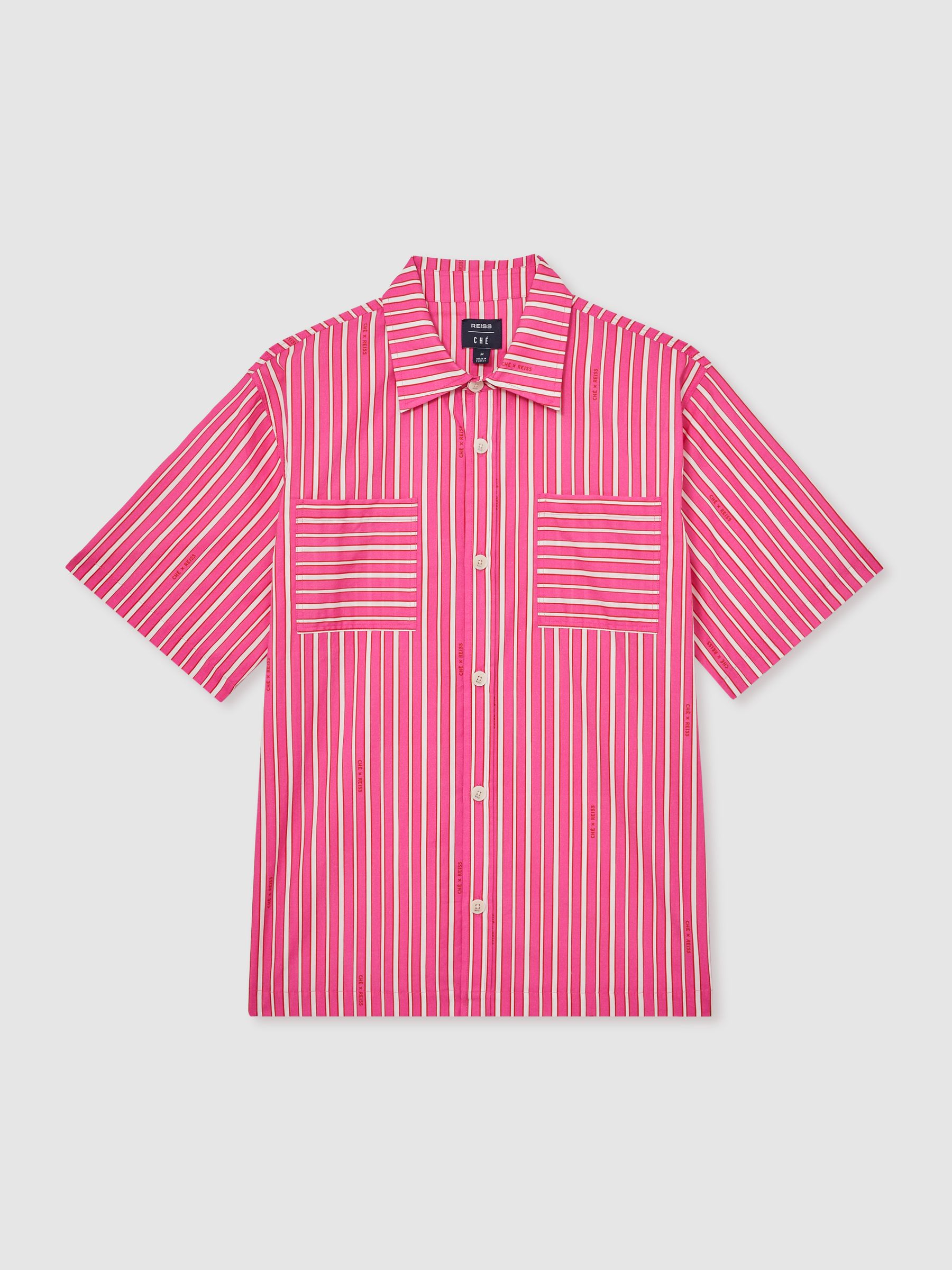 Reiss | Ché Poplin Stripe Shirt in Soft Pink/White - Image 2 of 7