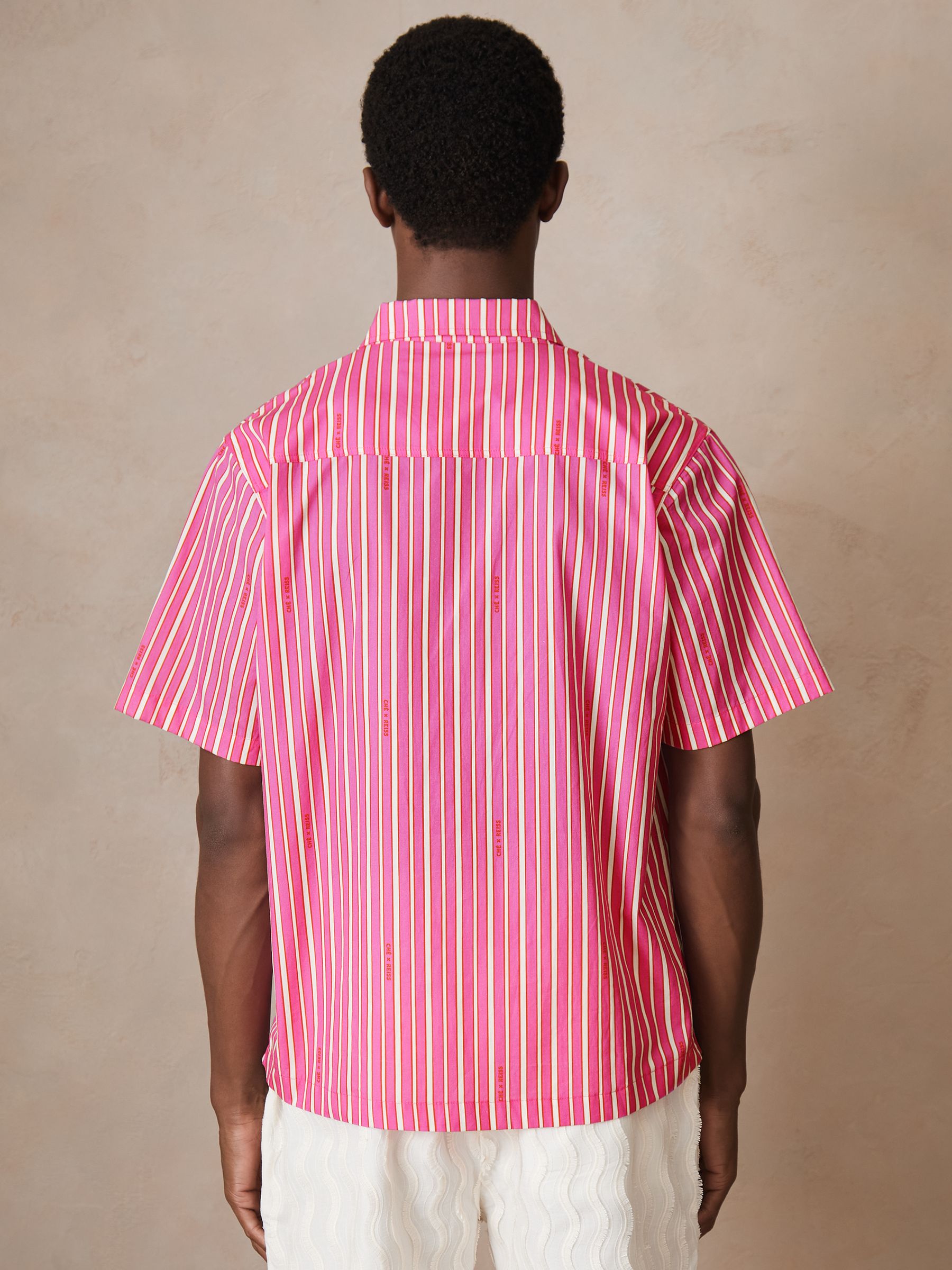Reiss | Che Poplin Stripe Shirt in Soft Pink/White - image 5